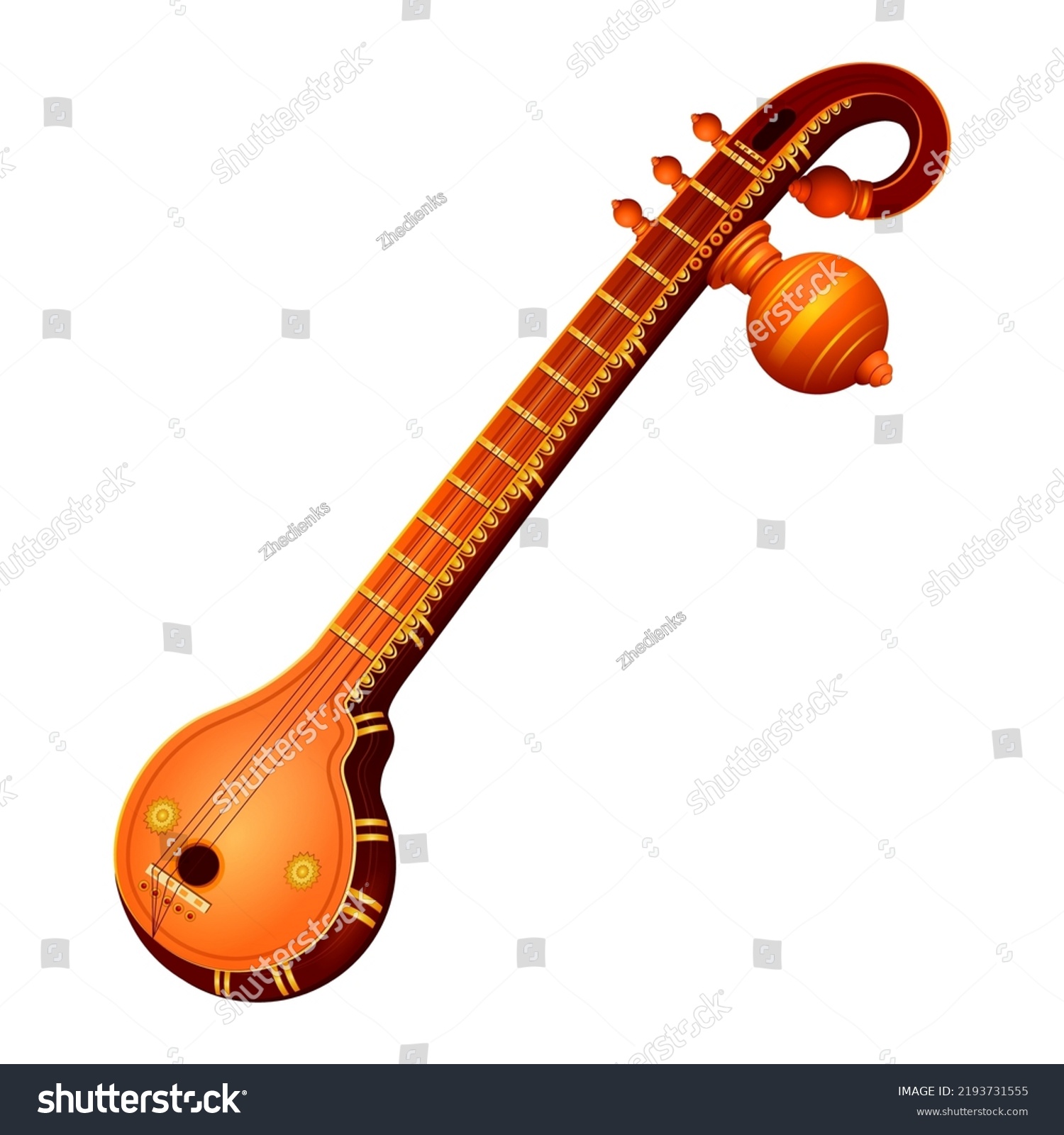 Illustration Indian Musical Instrument Used Hindustani Stock Vector ...