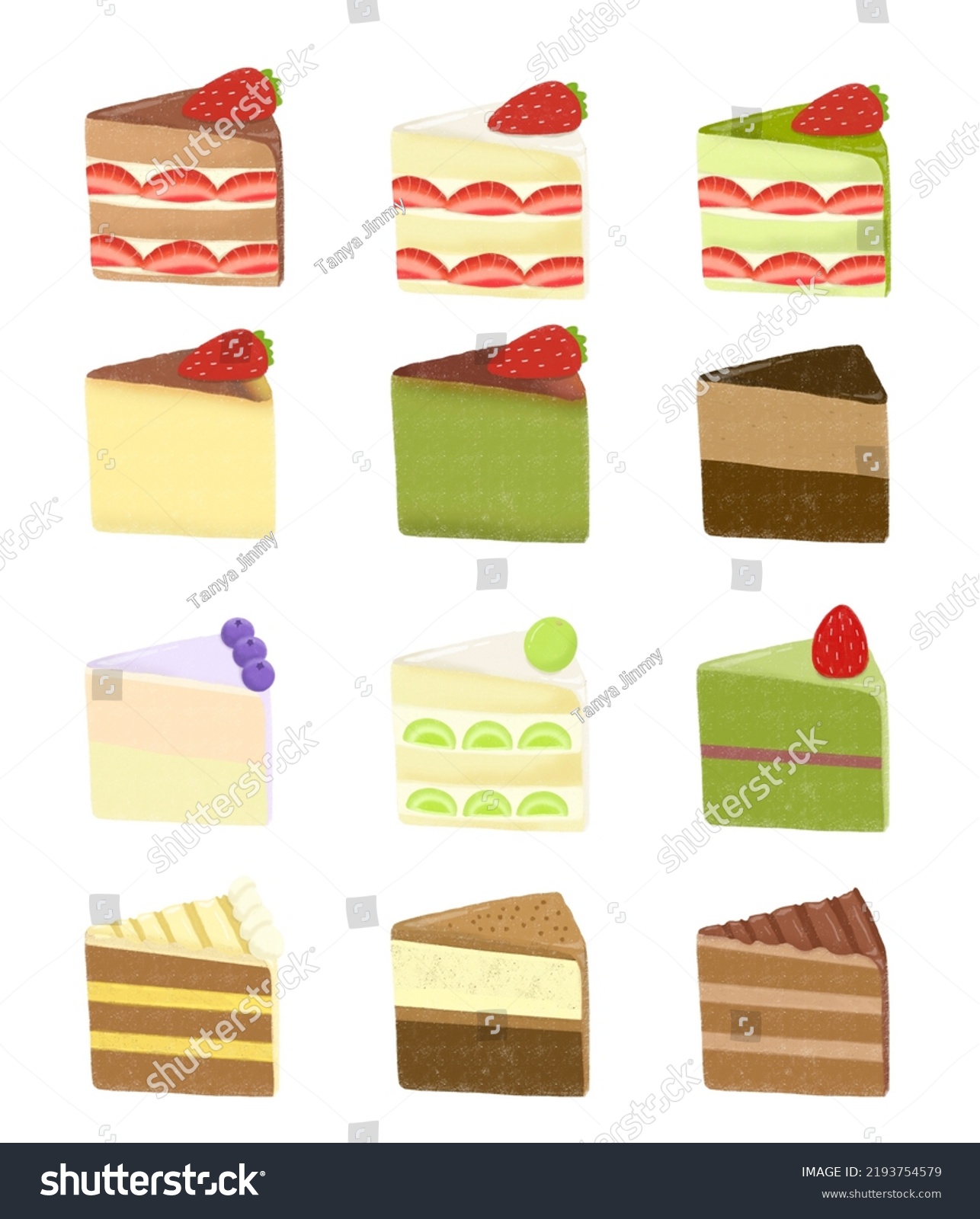 Variety Cake Cartoon Collection Illustration Stock Illustration ...