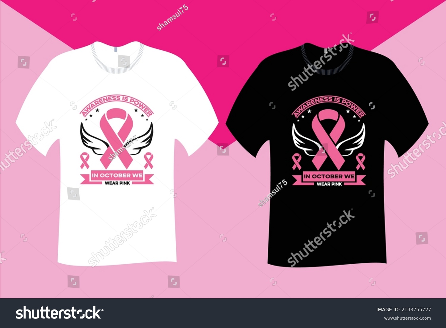 Awareness Power October We Wear Pink Stock Vector (Royalty Free