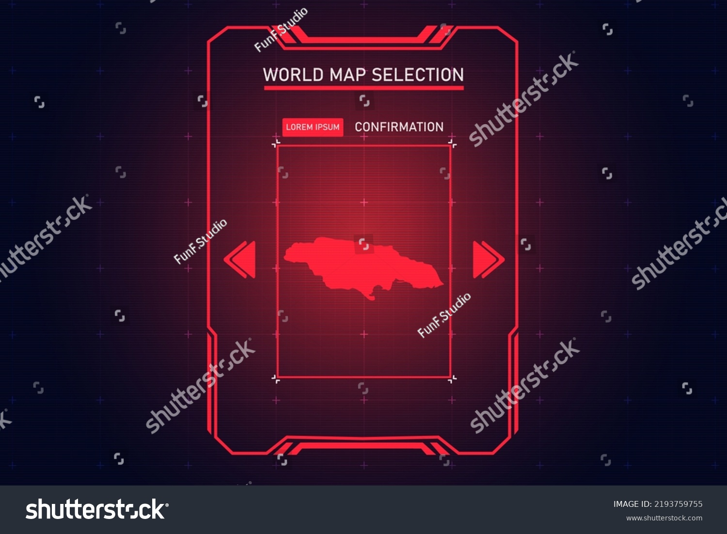 Jamaica Map World Map International Vector Stock Vector Royalty Free   Stock Vector Jamaica Map World Map International Vector Template With Red Color In Perspective Style And Hud 2193759755 