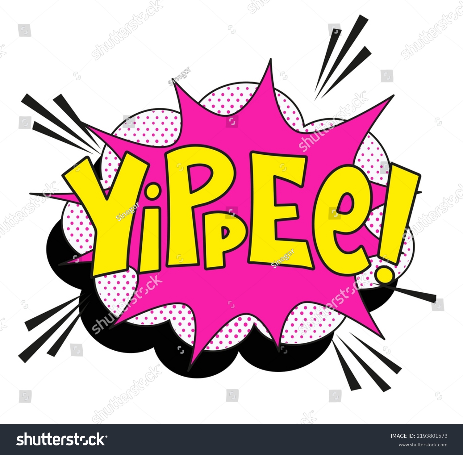 Comic Lettering Yippee Vector Bright Cartoon Stock Vector (Royalty Free ...