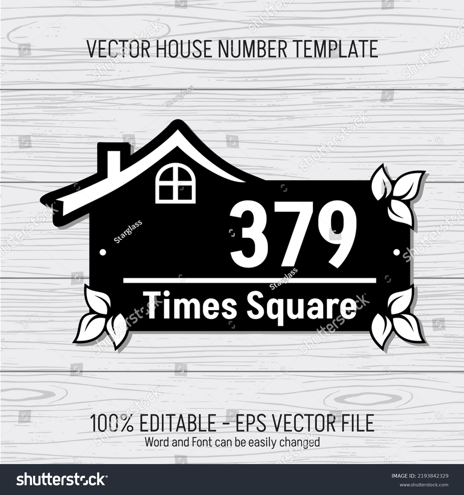 House Number Sticker Laser Cutting Stock Vector (Royalty Free ...