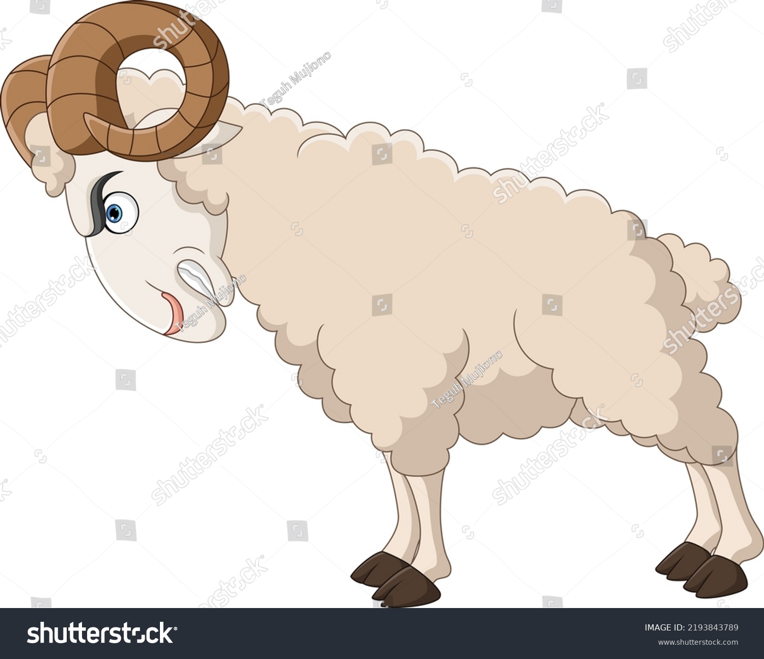 Cartoon Funny Angry Goat Ramming Stock Vector (Royalty Free) 2193843789 ...