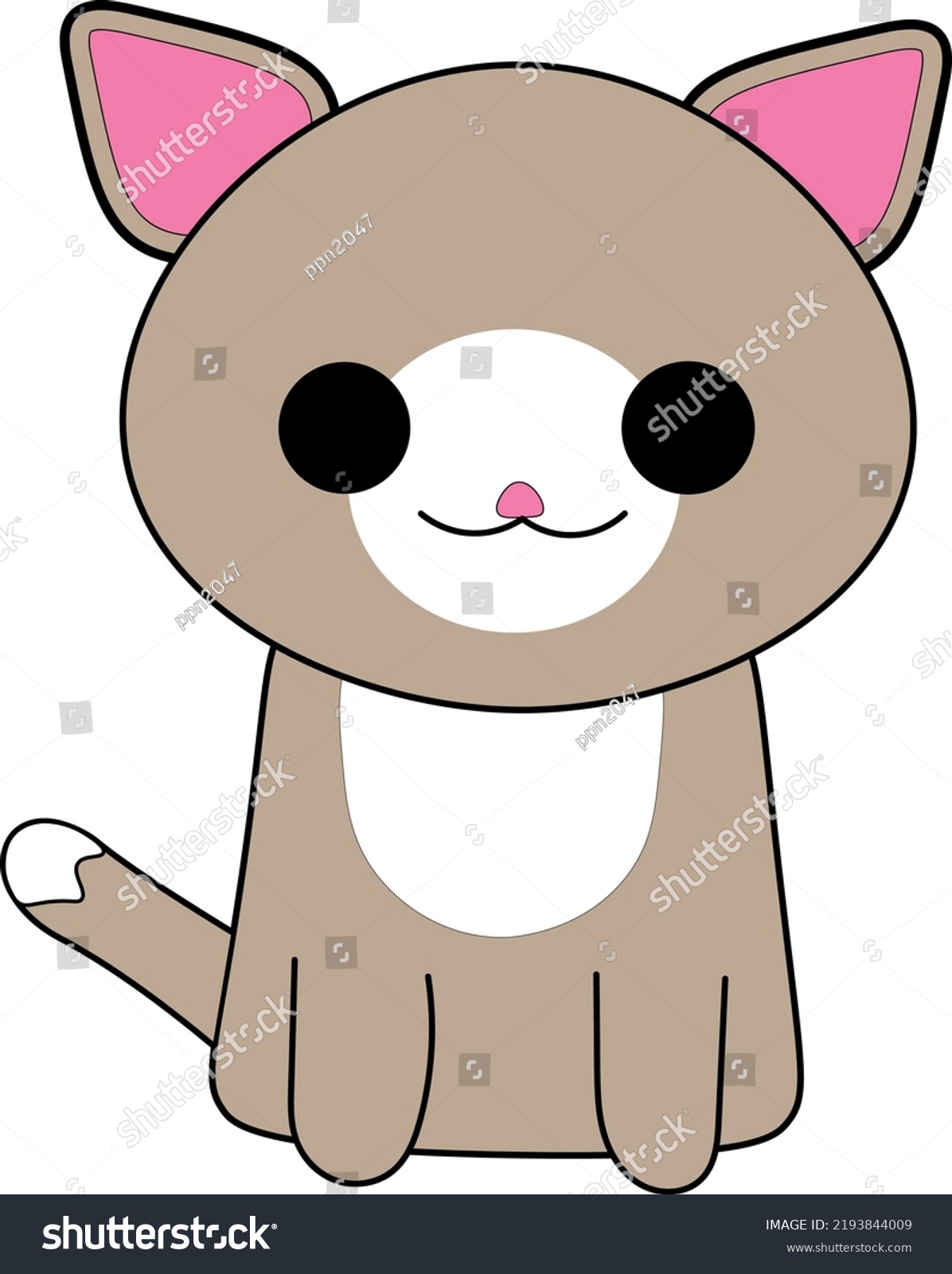 Baby Cat Drawing Cartoon Kitten Stock Vector (Royalty Free) 2193844009