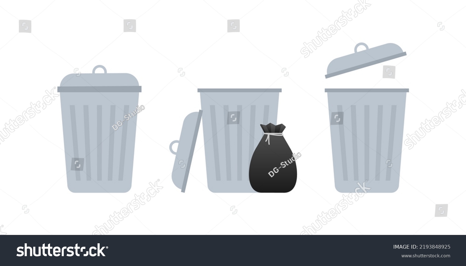 Trash Can Garbage Dustbin Vector Stock Stock Vector Royalty Free Shutterstock