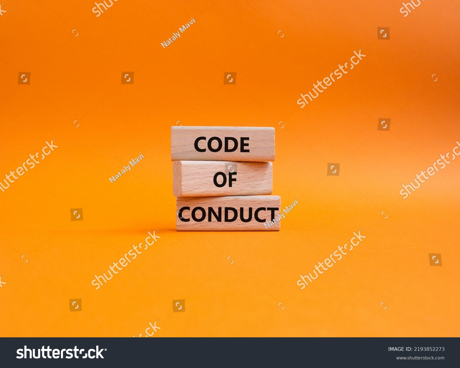 Code Conduct Symbol Wooden Blocks Words Stock Photo 2193852273 ...