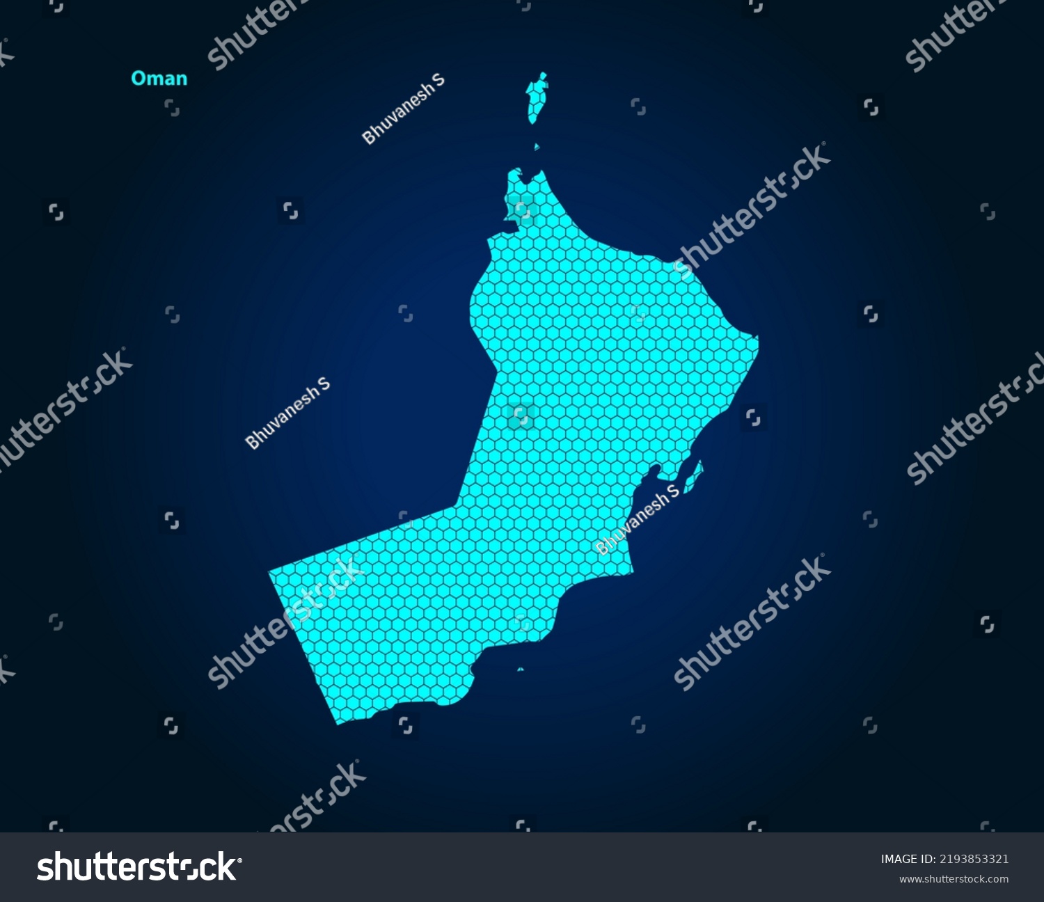 Honey Comb Hexagon Textured Map Oman Stock Vector (Royalty Free ...