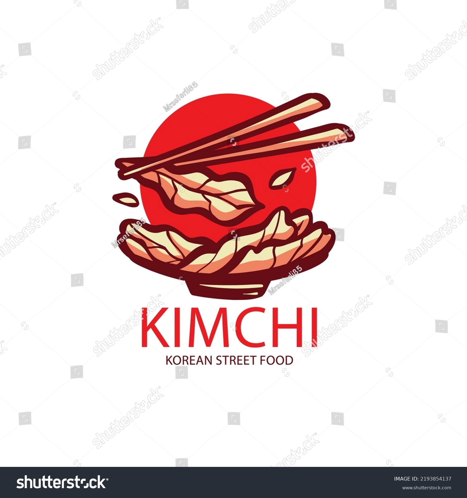 Korean Street Food Logo Template Vector Stock Vector (Royalty Free