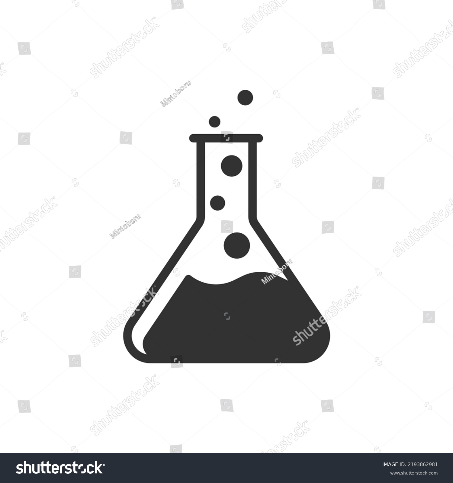 Flask Chemical Reaction Icon Monochrome Black Stock Vector (Royalty ...