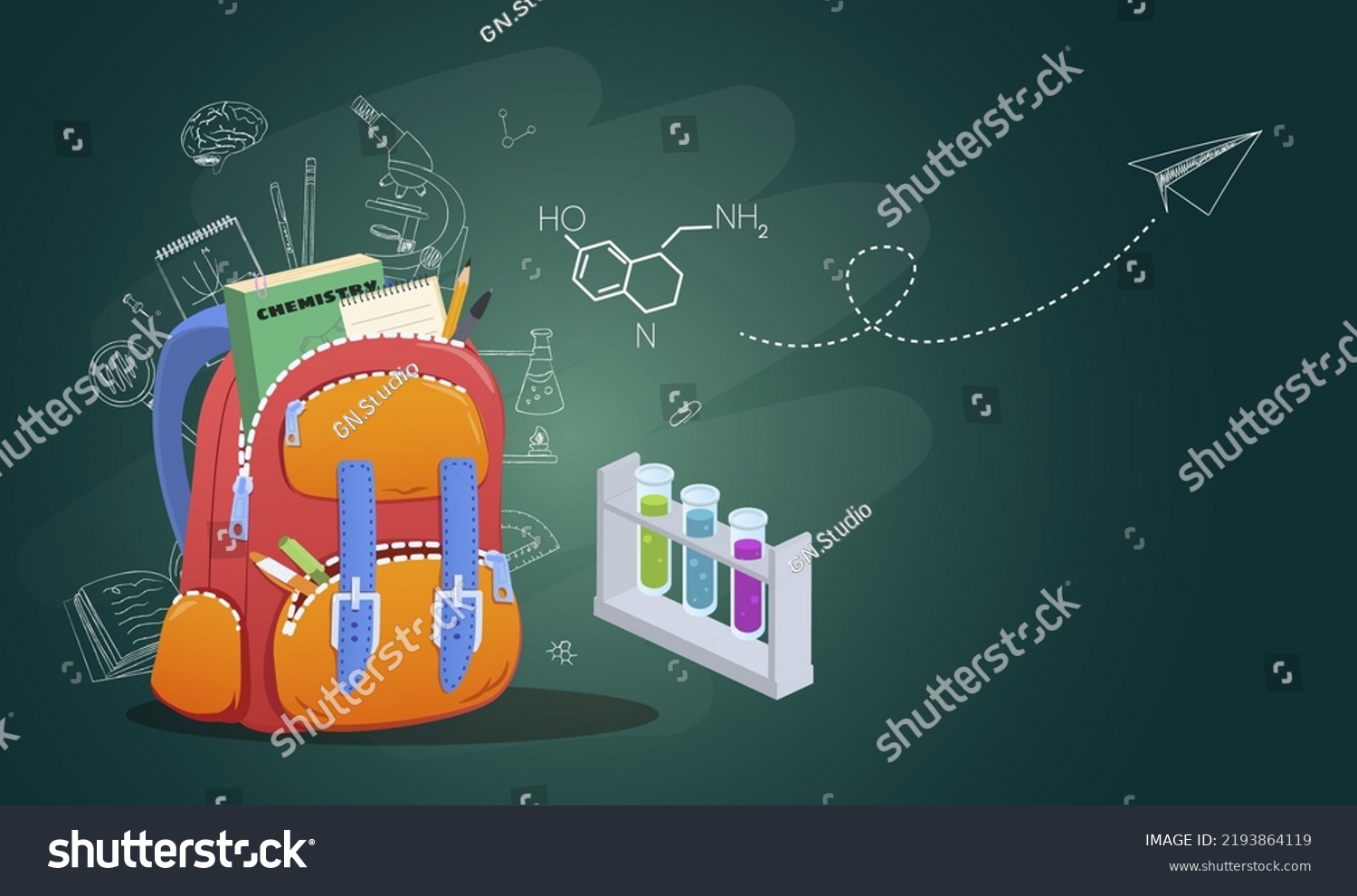 Back School Banner Poster School Bag Stock Vector (Royalty Free ...