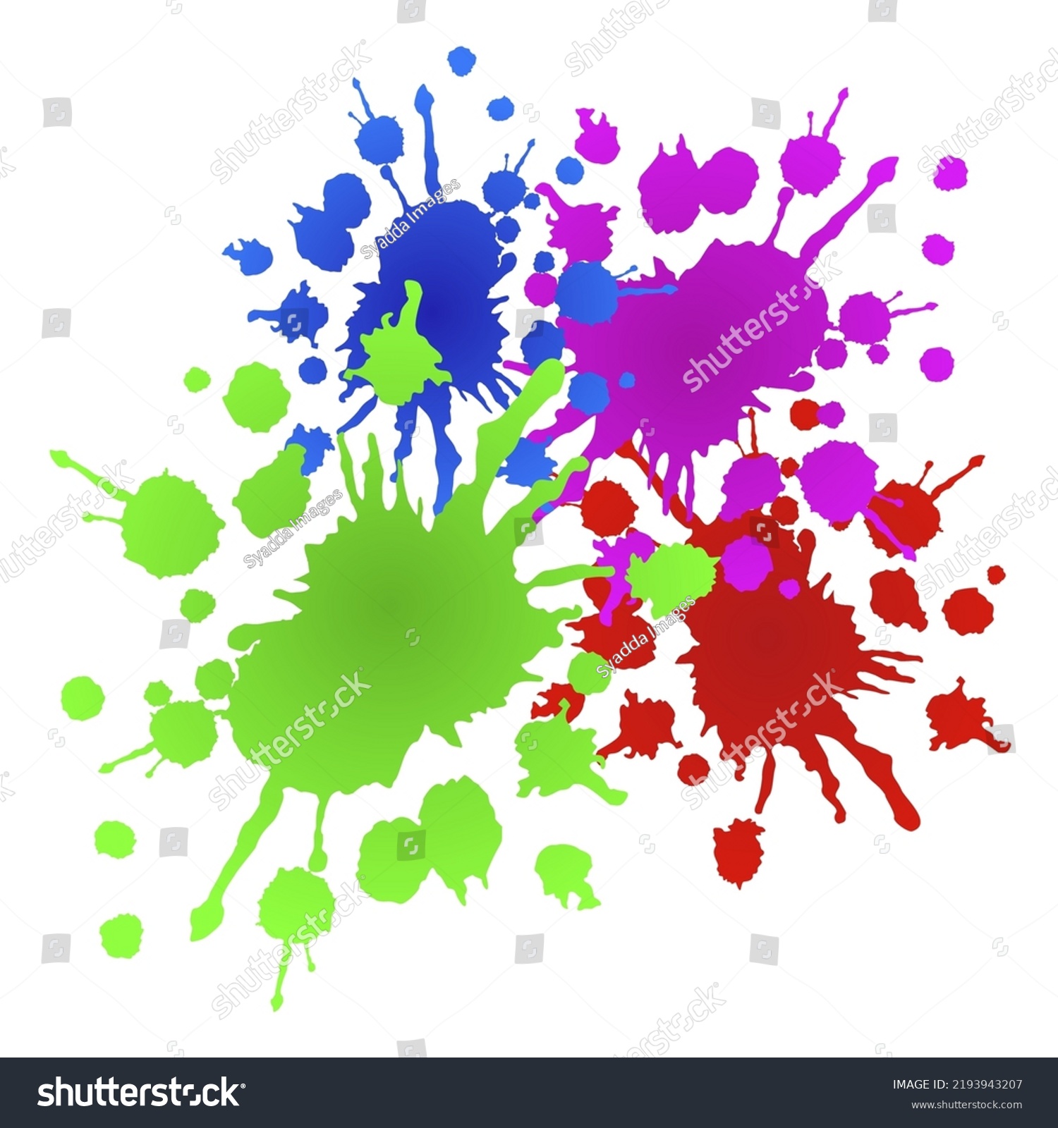 Paint Splashes Creative Art Multi Color Stock Vector Royalty Free