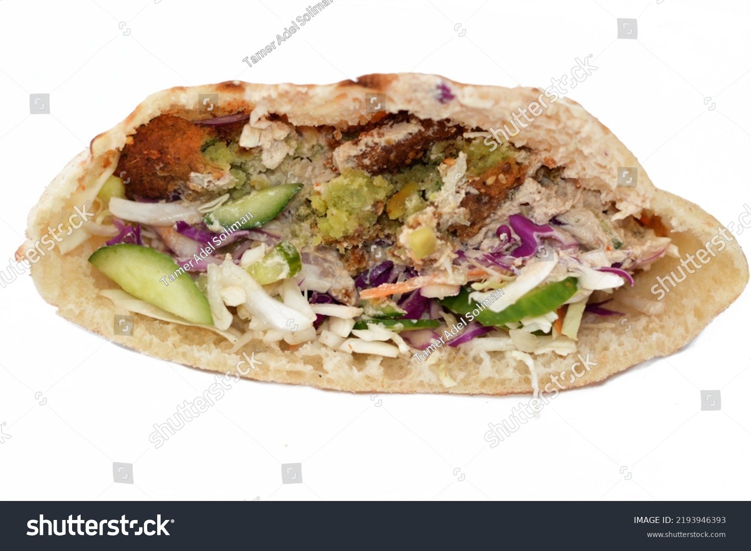 Falafel Sandwich Very Popular Traditional Egyptian Stock Photo ...