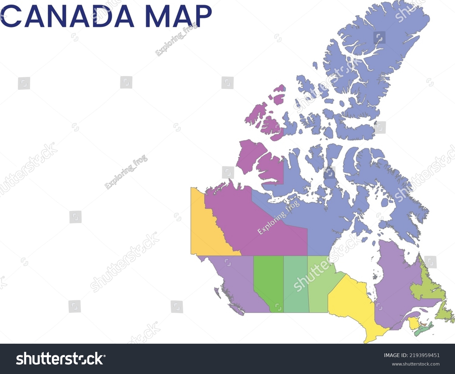 High Detailed Map Canada Outline Map Stock Vector (Royalty Free