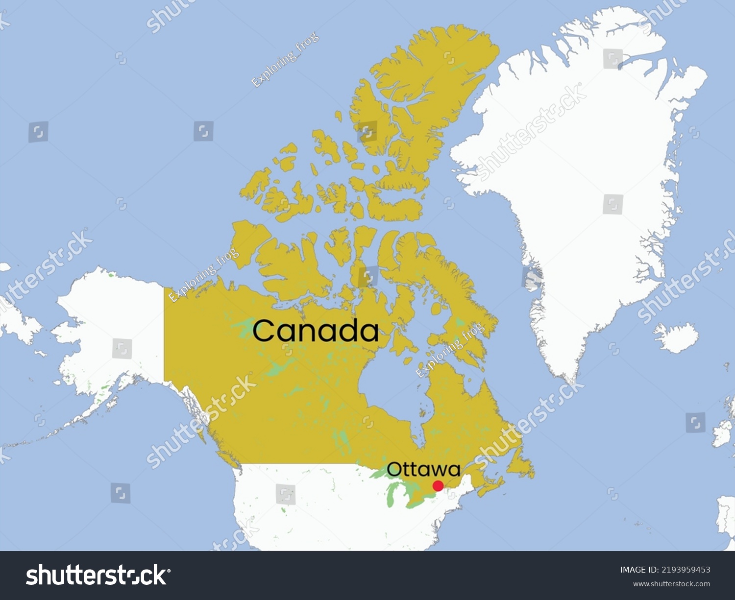 High Detailed Map Canada Outline Map Stock Vector (Royalty Free