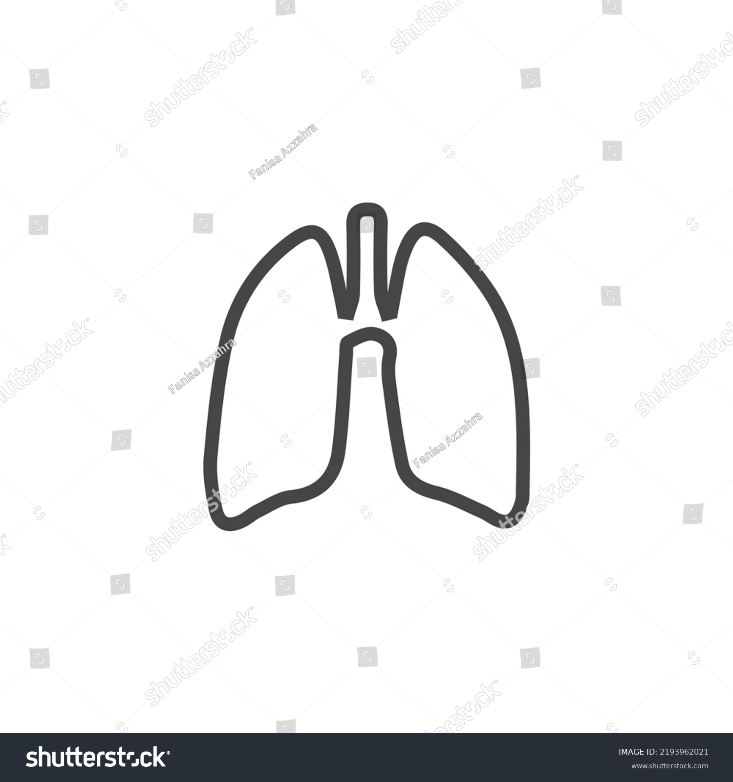 Human Lungs Line Icon On White Stock Vector (Royalty Free) 2193962021 ...