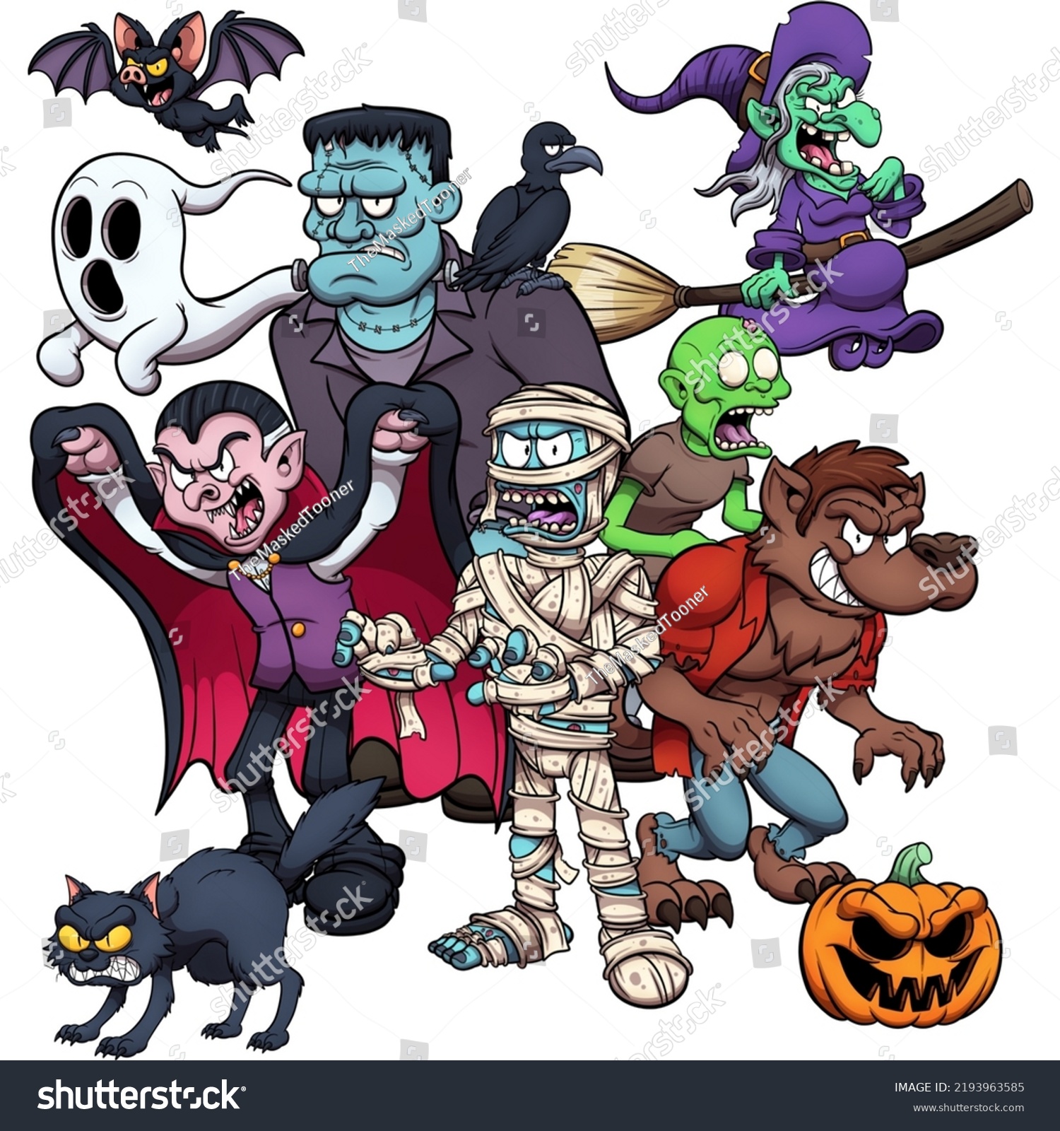 Halloween Monsters Vector Clip Art Illustration Stock Vector (Royalty ...