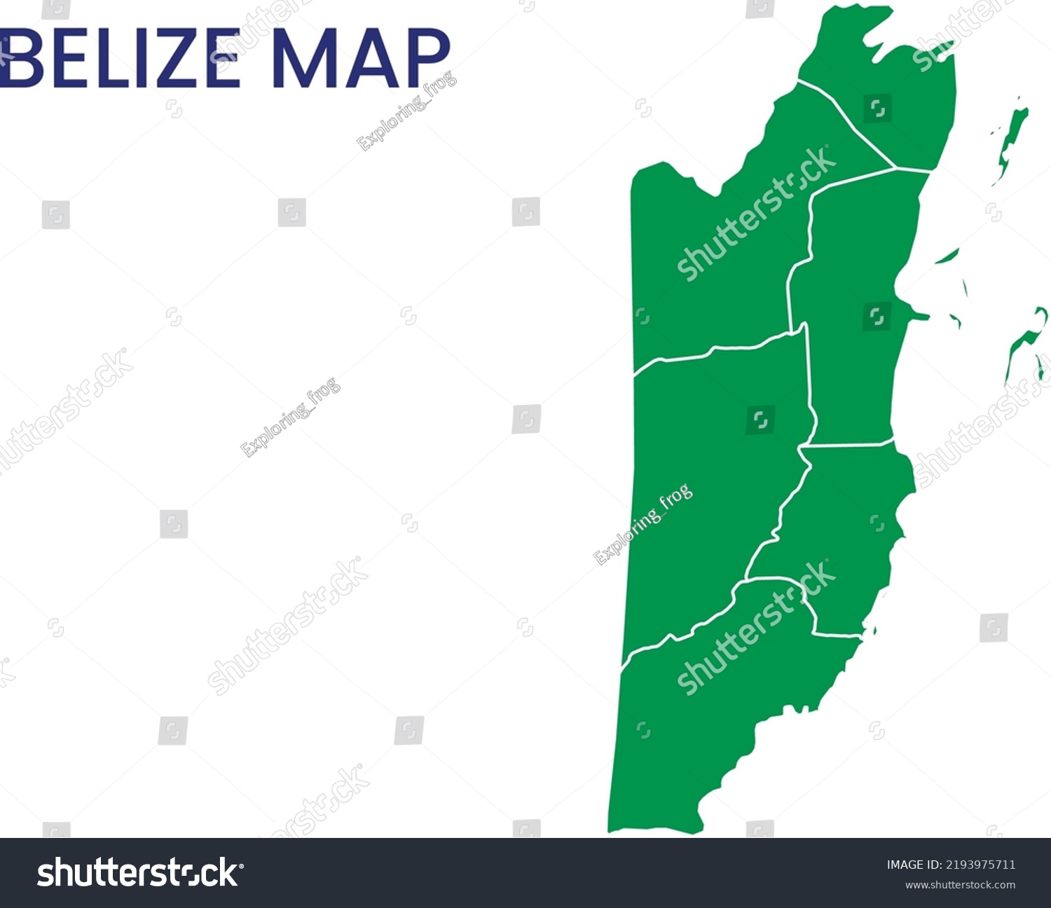 High Detailed Map Belize Outline Map Stock Vector Royalty Free   Stock Vector High Detailed Map Of Belize Outline Map Of Belize North America 2193975711 