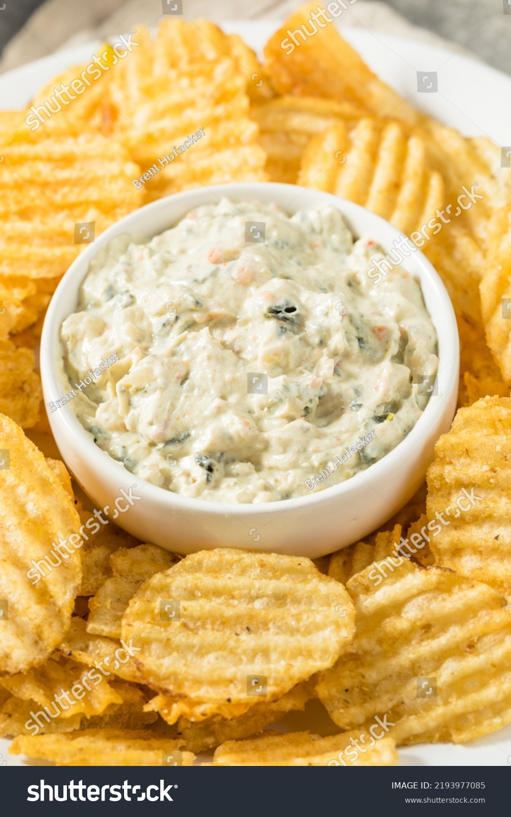 Unhealthy Potato Chips Dip Appetizer Ready Stock Photo 2193977085 ...