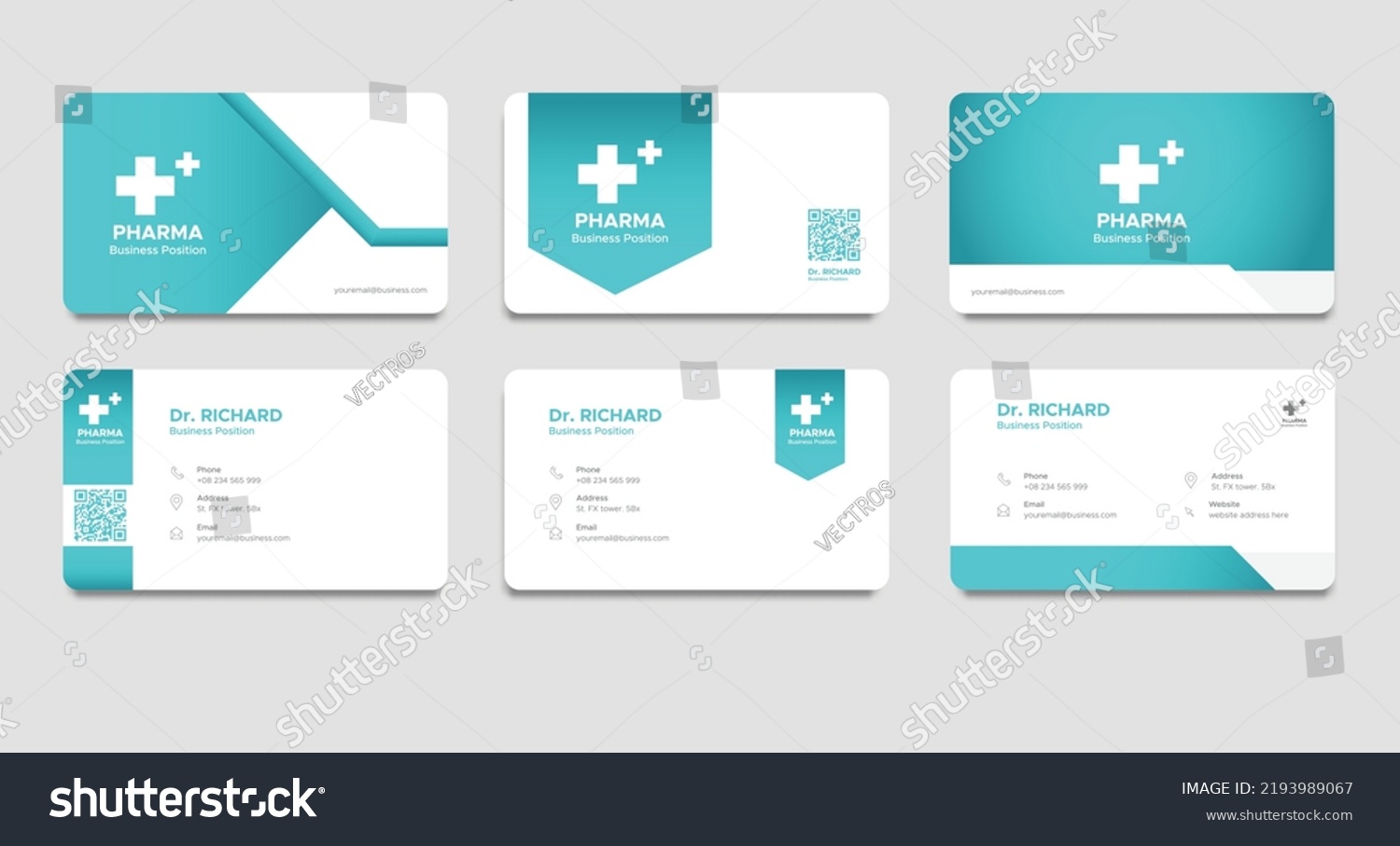 Stock Vector Clinic Business Card Pharmacy Business Card Medical Business Card 2193989067 