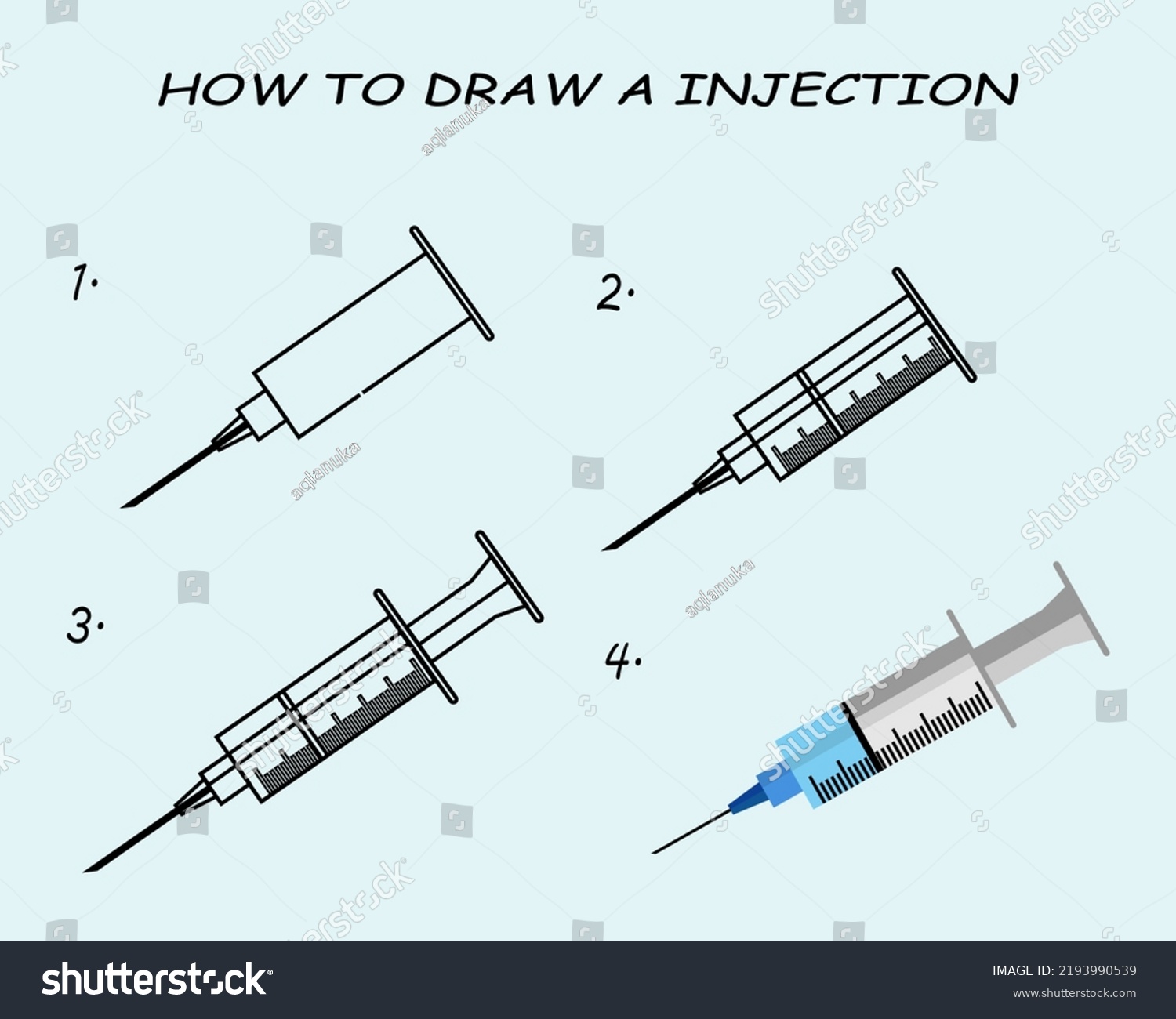 Step By Step Draw Injection Drawing Stock Vector (Royalty Free