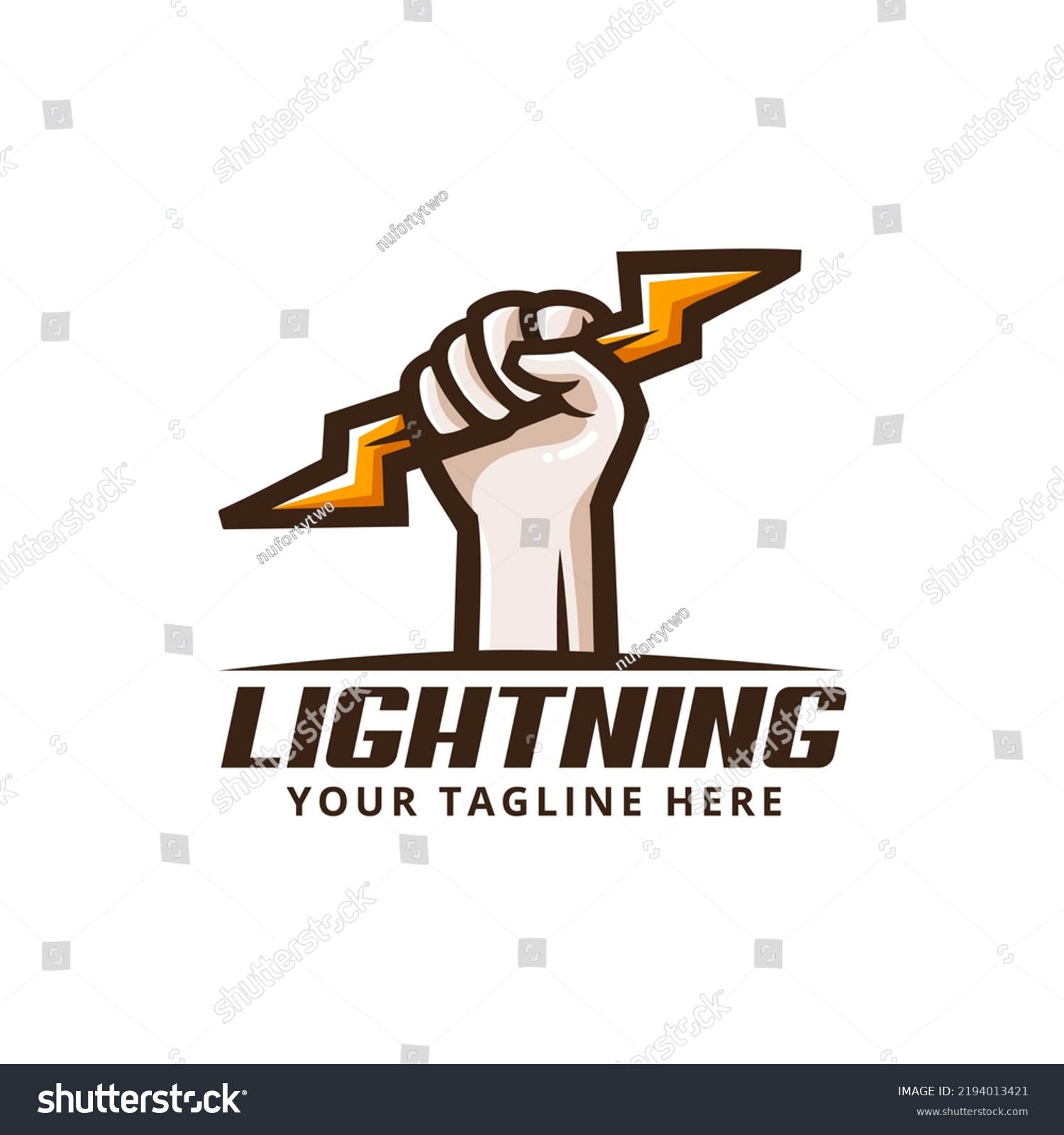 Hand Hold Lightning Bolt Electric Thunder Stock Vector (Royalty Free ...