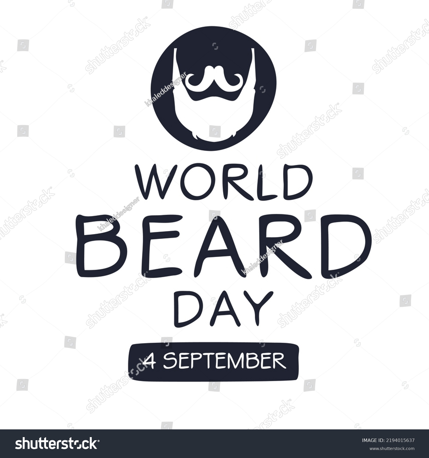 World Beard Day Held On 4 Stock Vector Royalty Free 2194015637