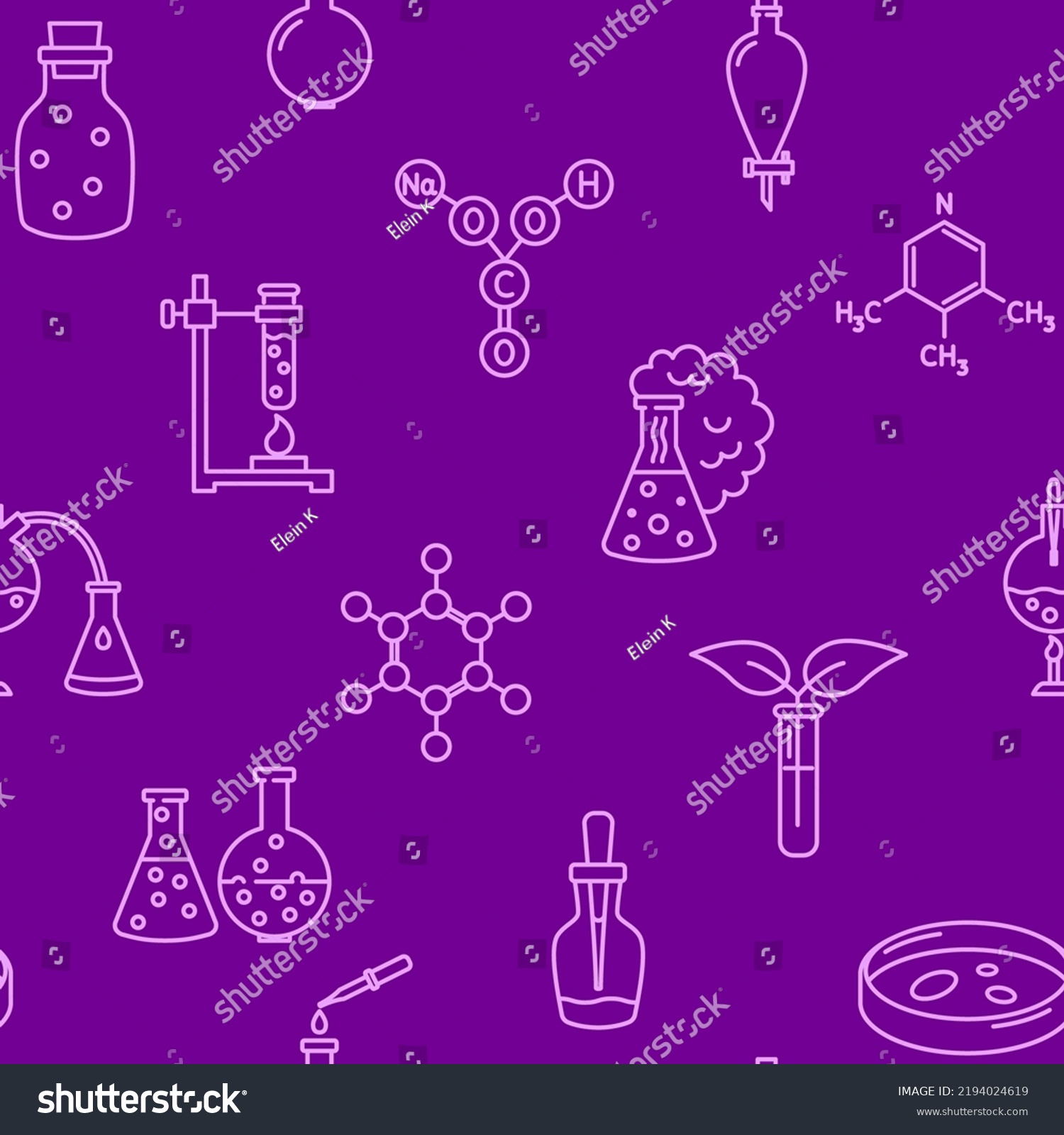 Chemistry Seamless Pattern Line Style Background Stock Vector (Royalty ...