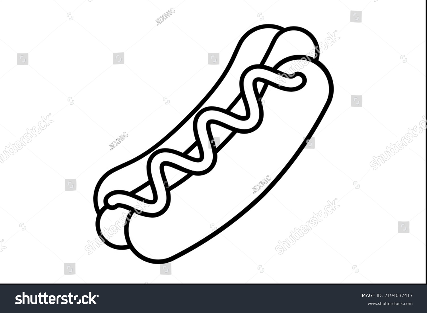 Outline Hotdog Coloring Stock Illustration 2194037417 | Shutterstock