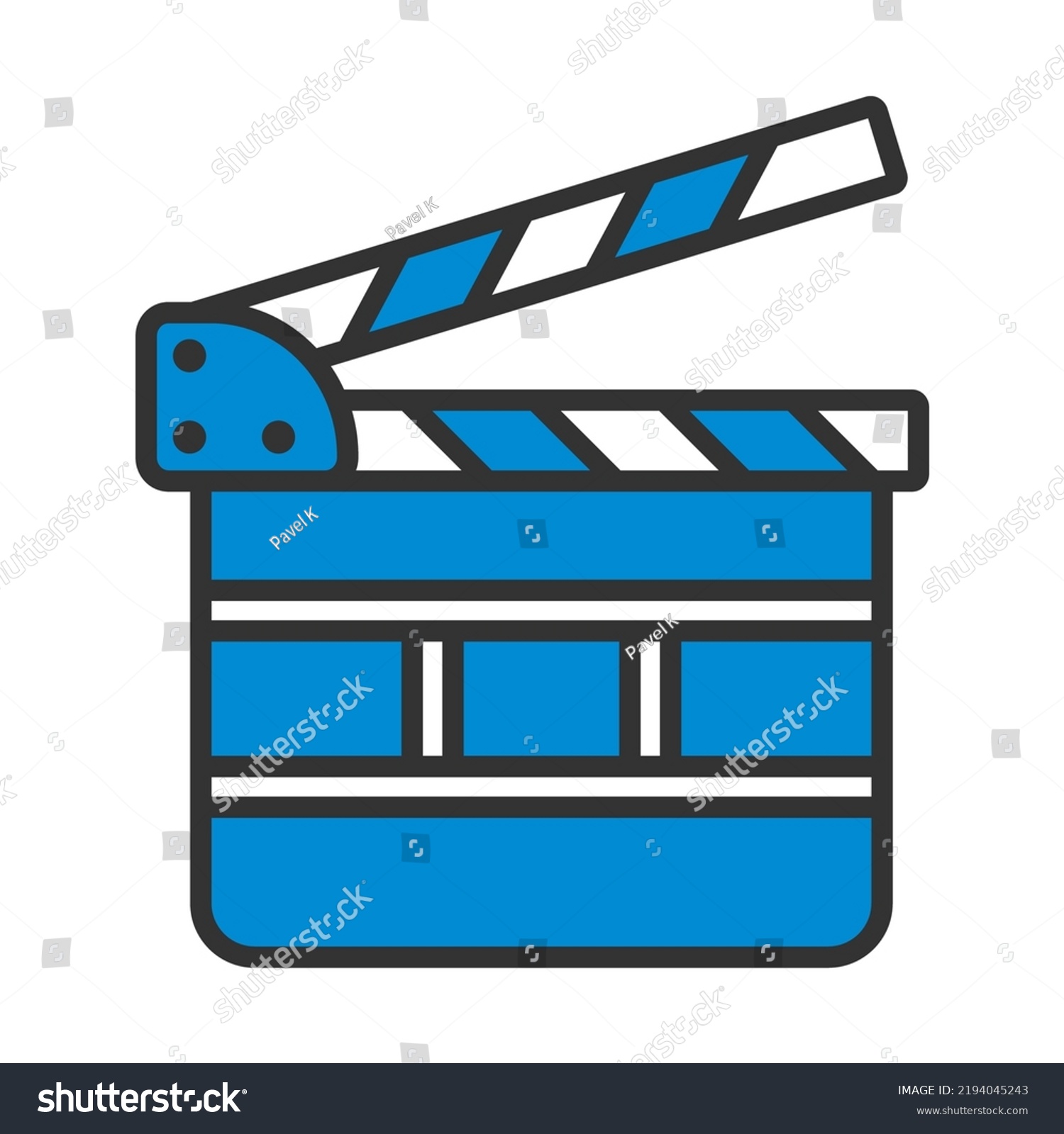 Movie Clap Board Icon Editable Bold Stock Vector (Royalty Free ...