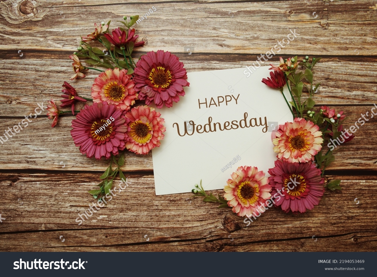 Happy Wednesday Typography Text Flowers On Stock Photo 2194053469 ...