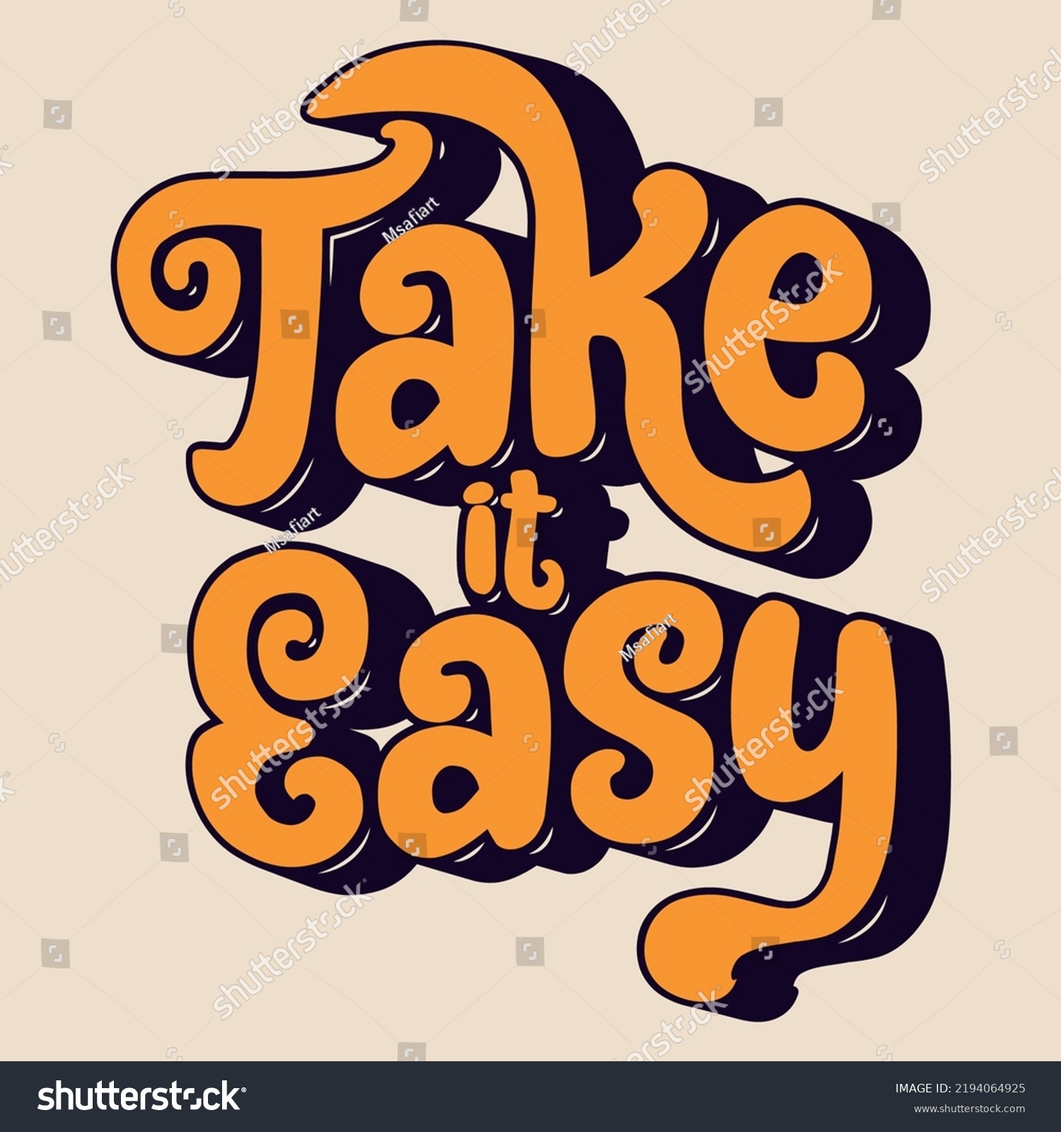 take-easy-vector-motivational-quote-slogan-stock-vector-royalty-free