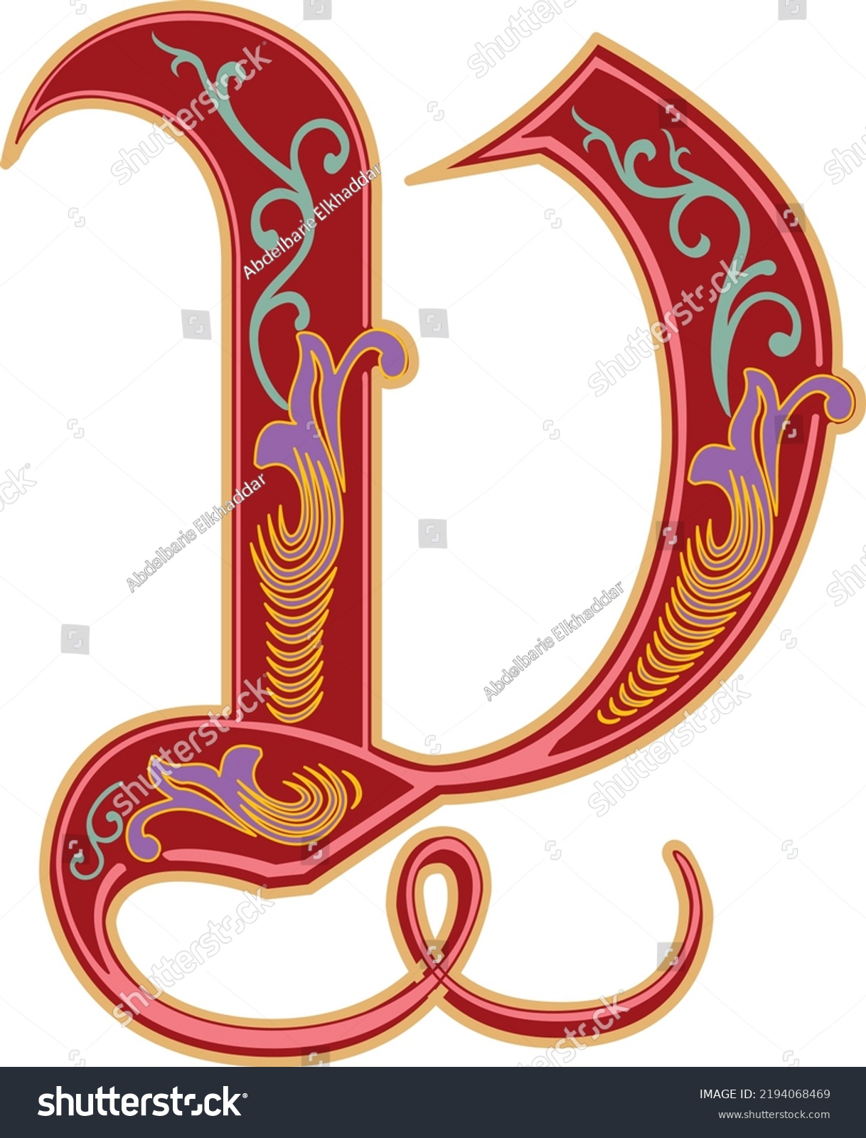 Royal Letter V Alphabet Monogram Fancy Stock Vector (Royalty Free ...