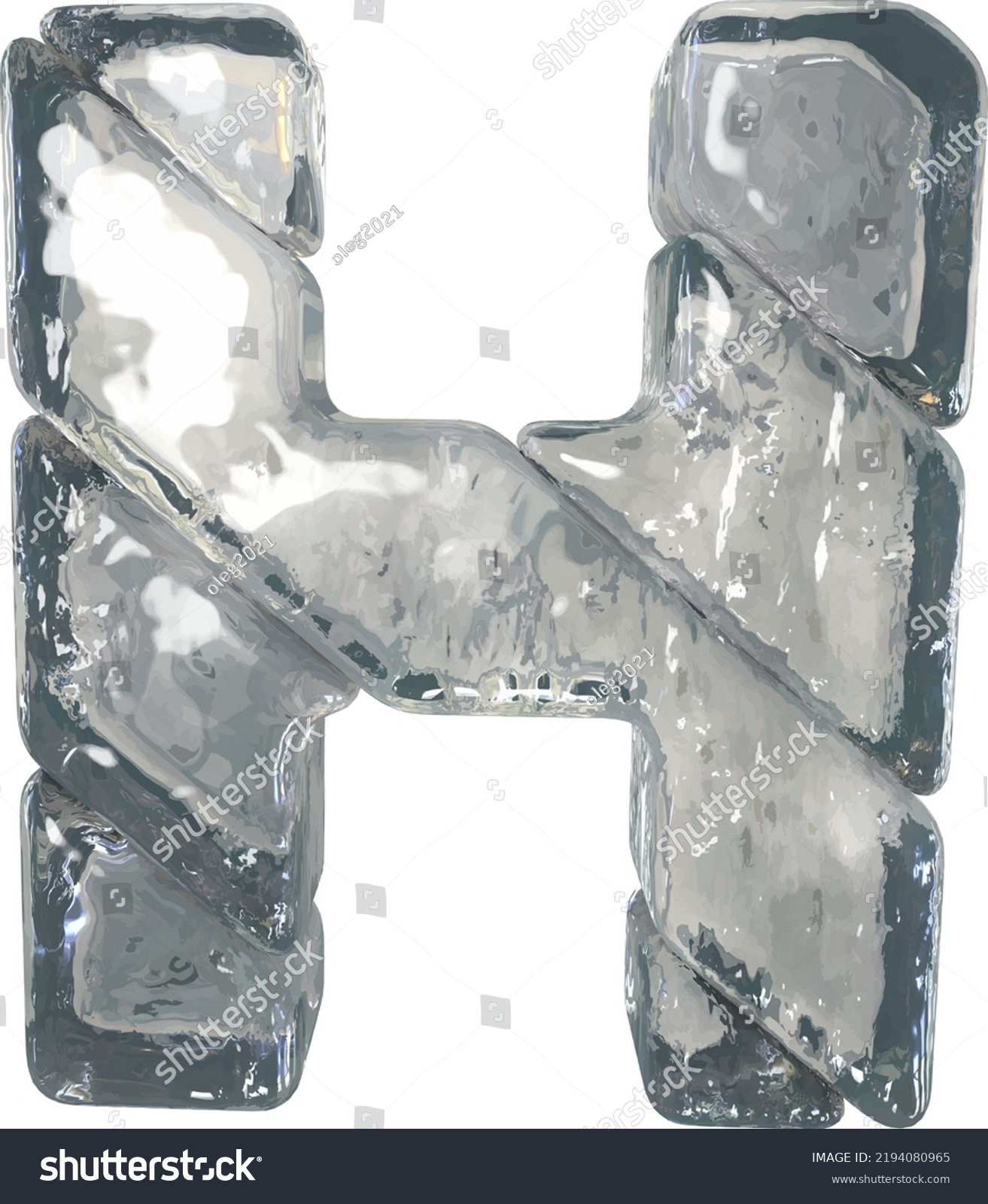 Symbols Made Gray Ice Letter H Stock Vector (Royalty Free) 2194080965 ...