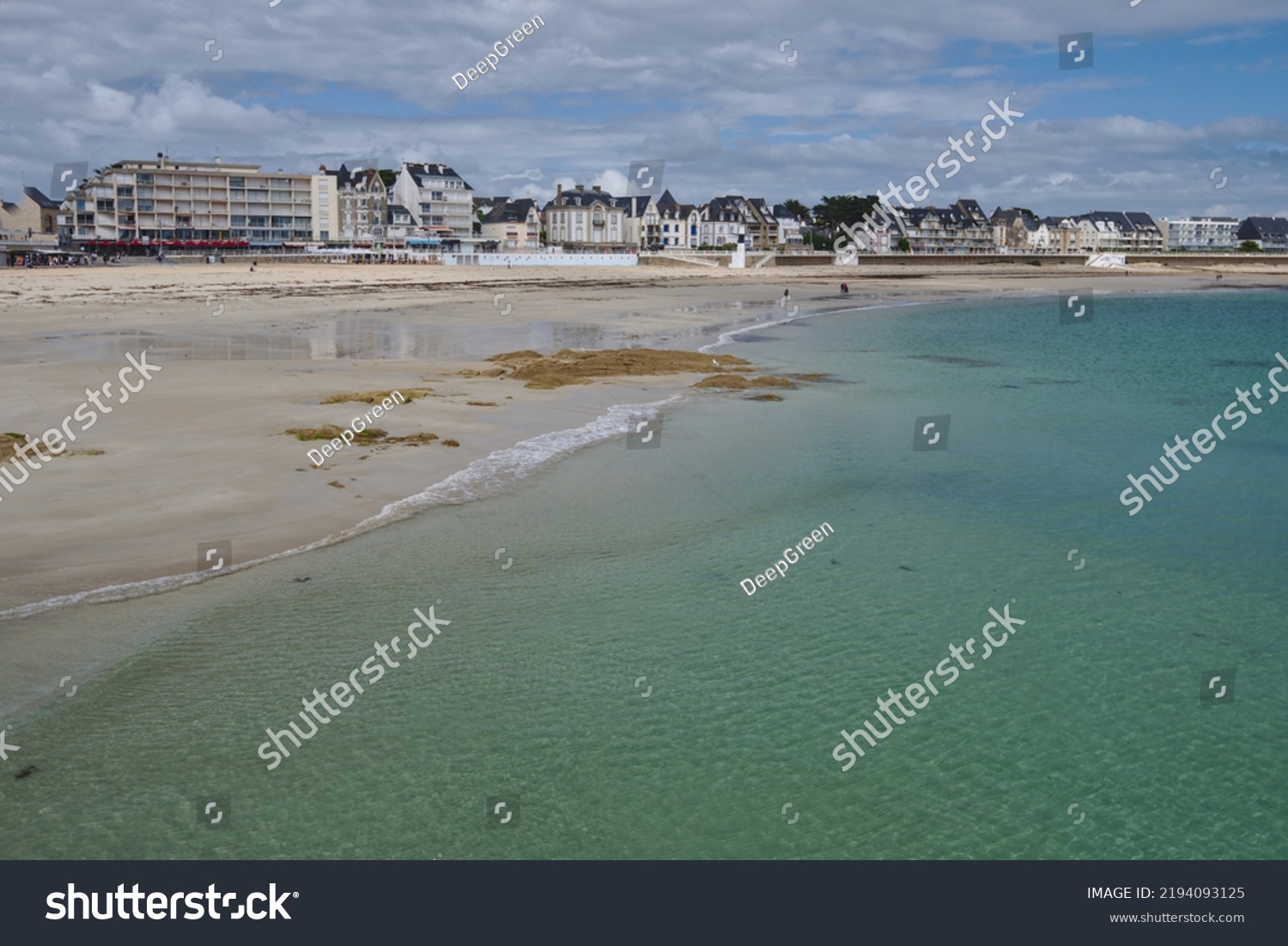 Beach Waterfront Town Quiberon Quiberon Peninsula Stock Photo ...