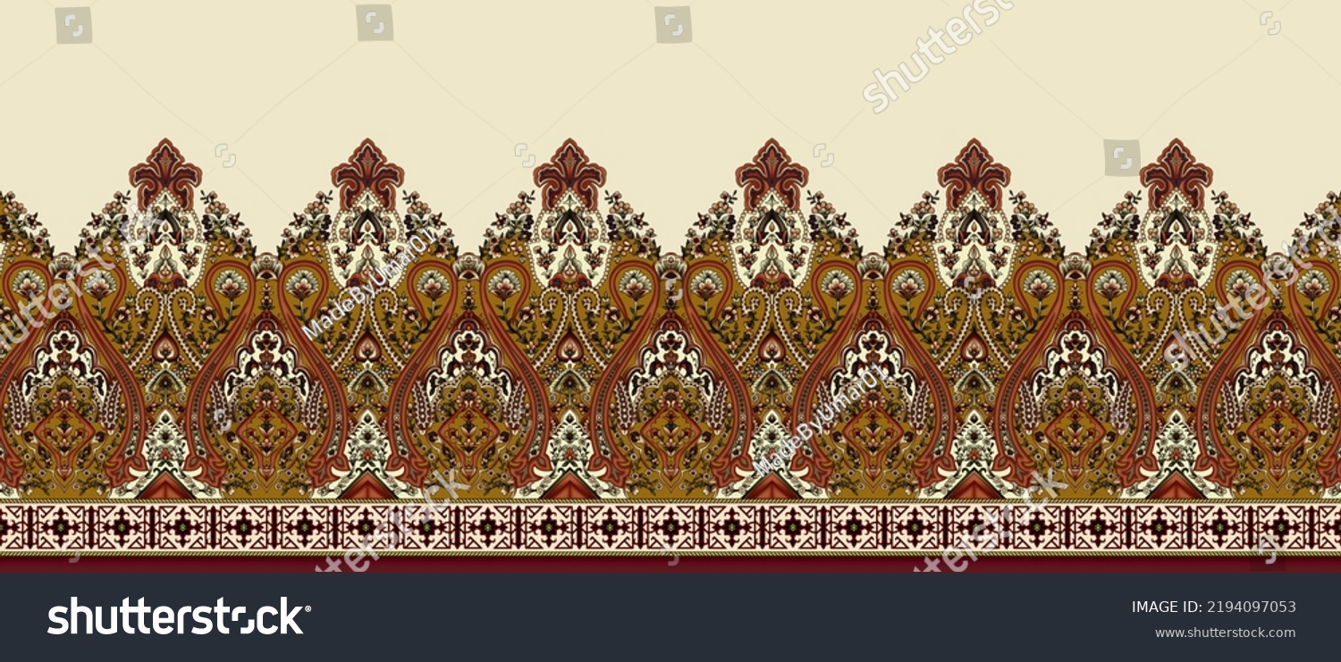 Mughal Art Design Ornament Border Hd Stock Illustration 2194097053 ...