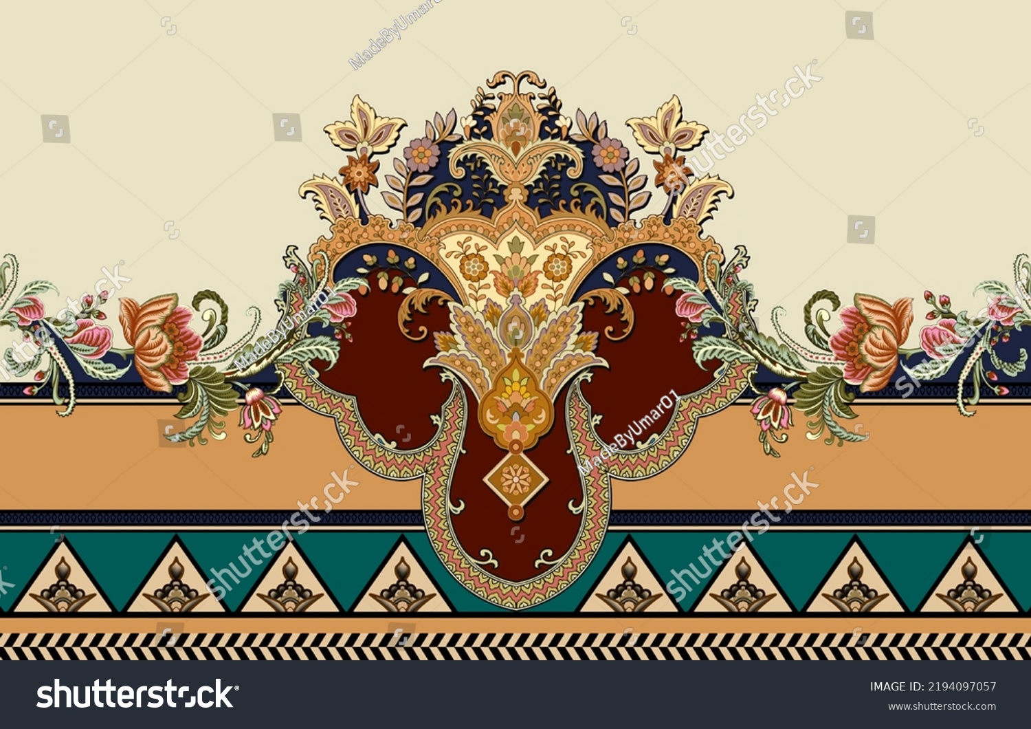 Mughal Art Design Ornament Border Hd Stock Illustration 2194097057   Stock Photo Mughal Art Design Ornament Border Hd Motif Draws Working Illustration Border Png Flowers And 2194097057 