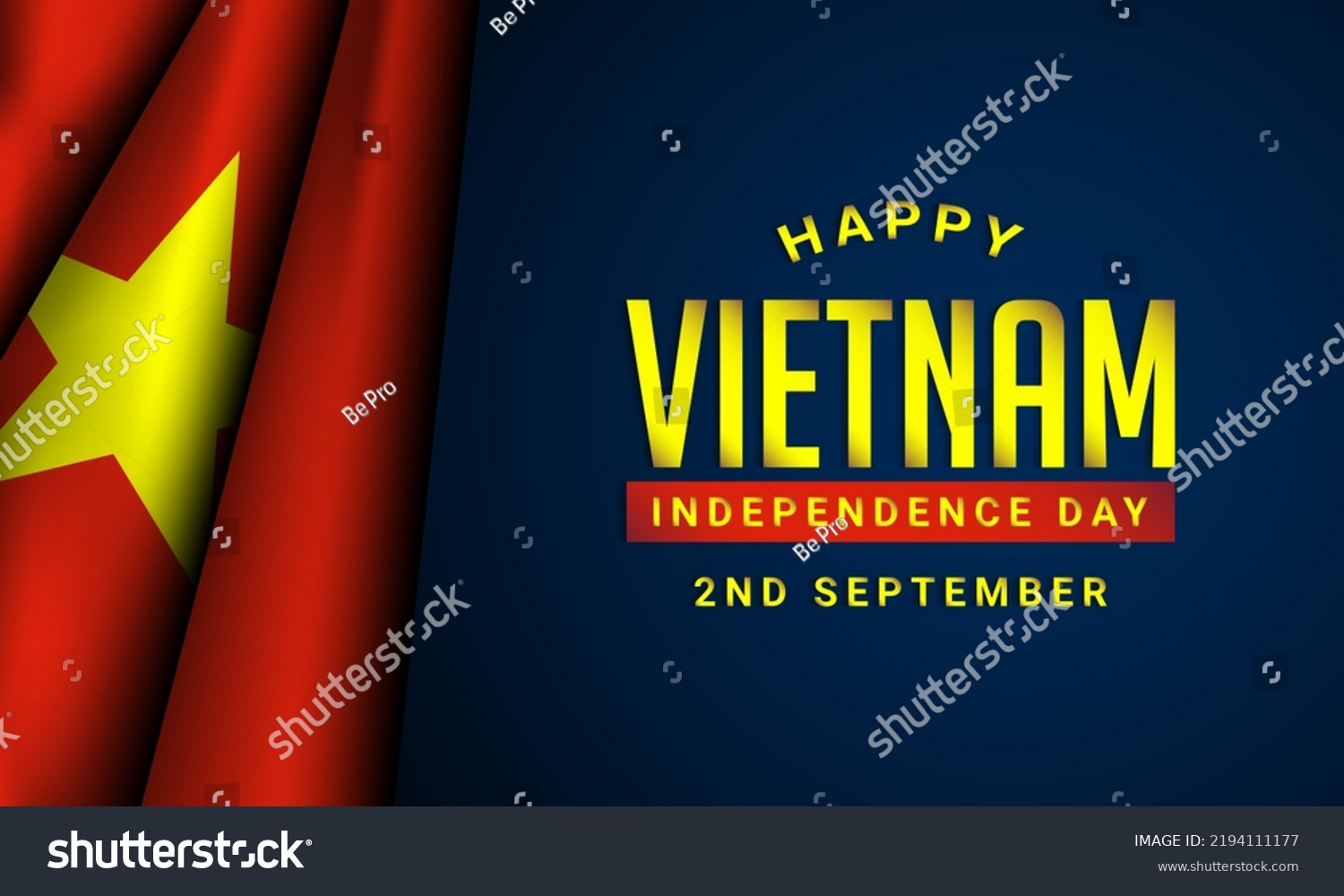 Vietnam Independence Day Background Design Banner Stock Vector (Royalty