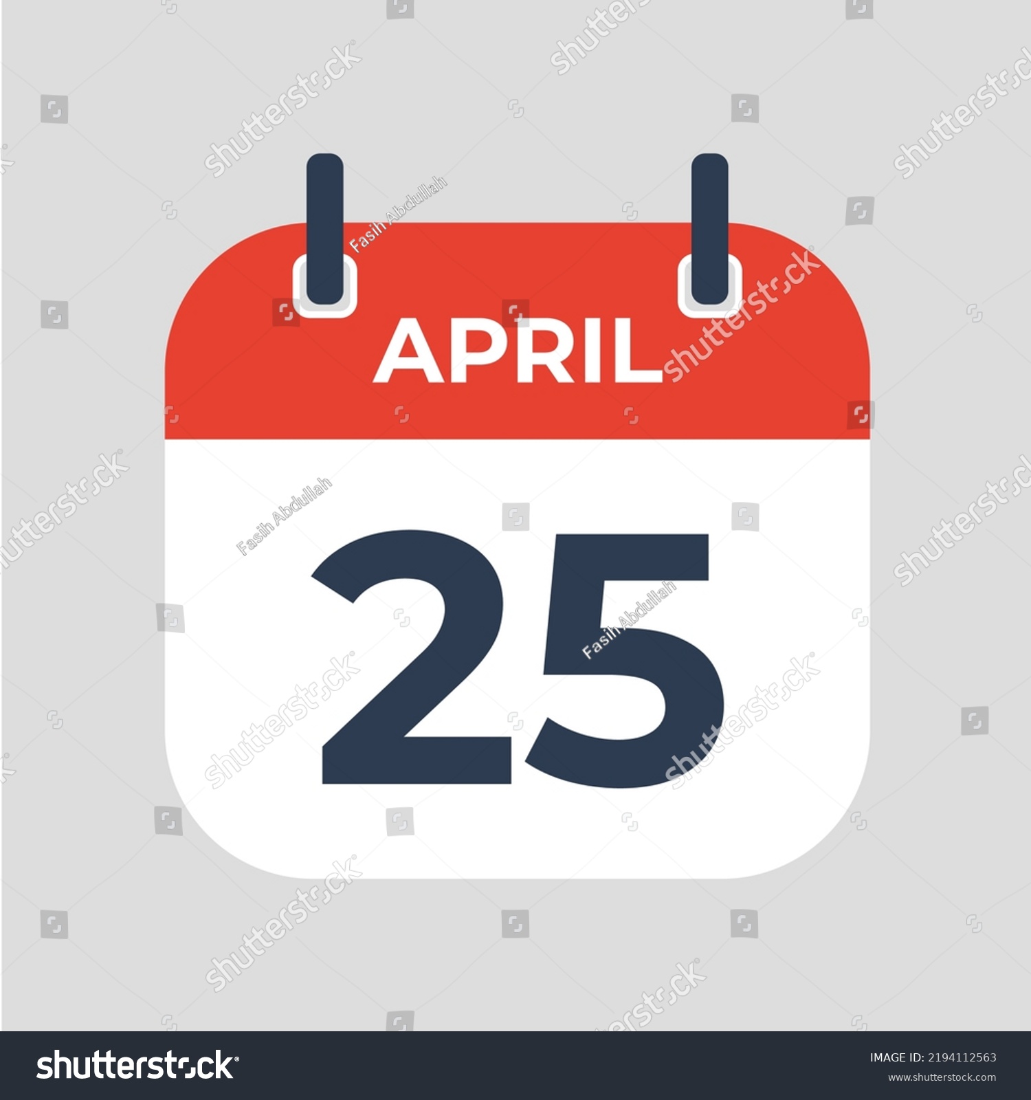 Best Calendar Icon April 25 Calendar Stock Vector (royalty Free 