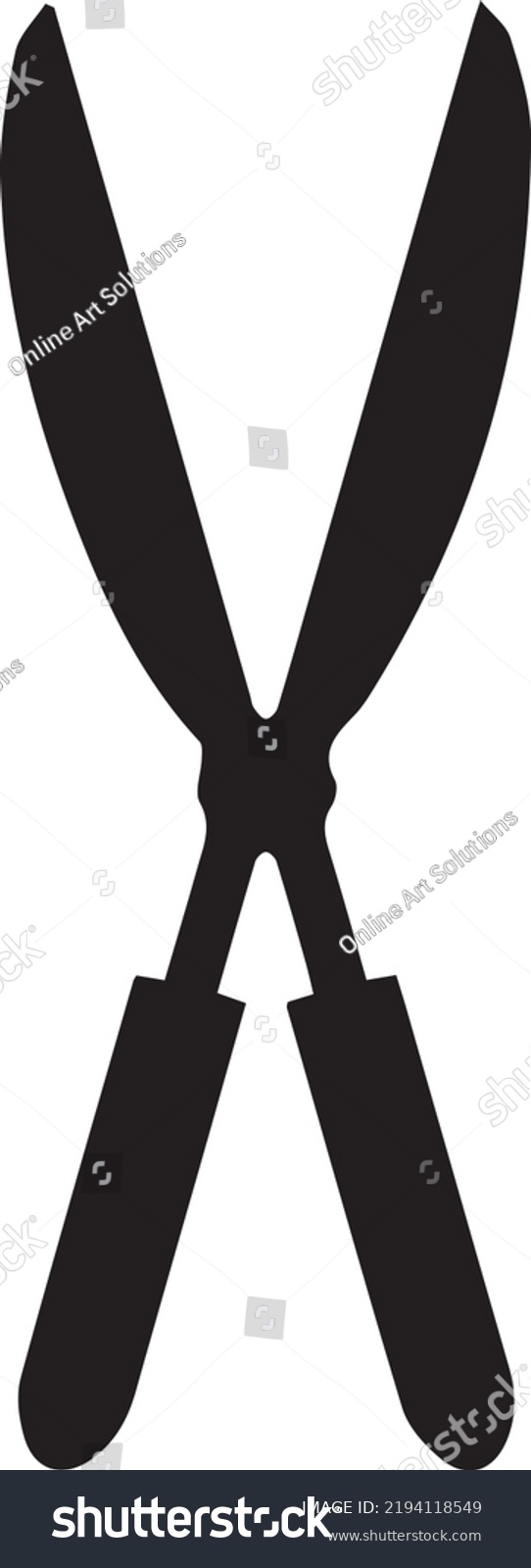 Black White Silhouette Pair Hedge Cutters Stock Vector (Royalty Free ...