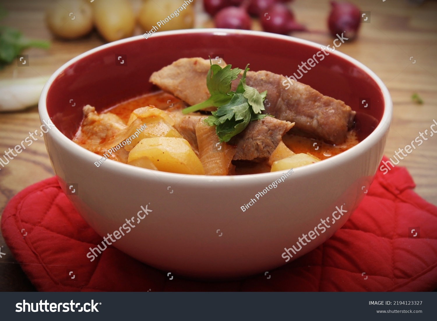 Hot Traditional Thai Beef Massaman Curry Stock Photo 2194123327   Stock Photo Hot Traditional Thai Beef Massaman Curry Thai Cuisine 2194123327 