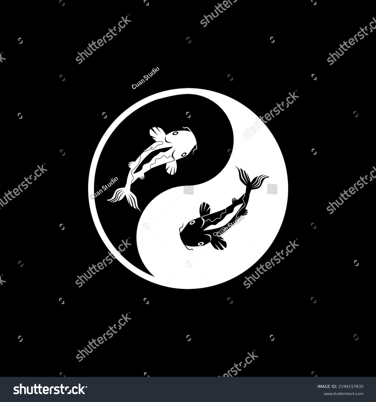 Koi Fish Yin Yang Symbol Negative Stock Vector (Royalty Free ...