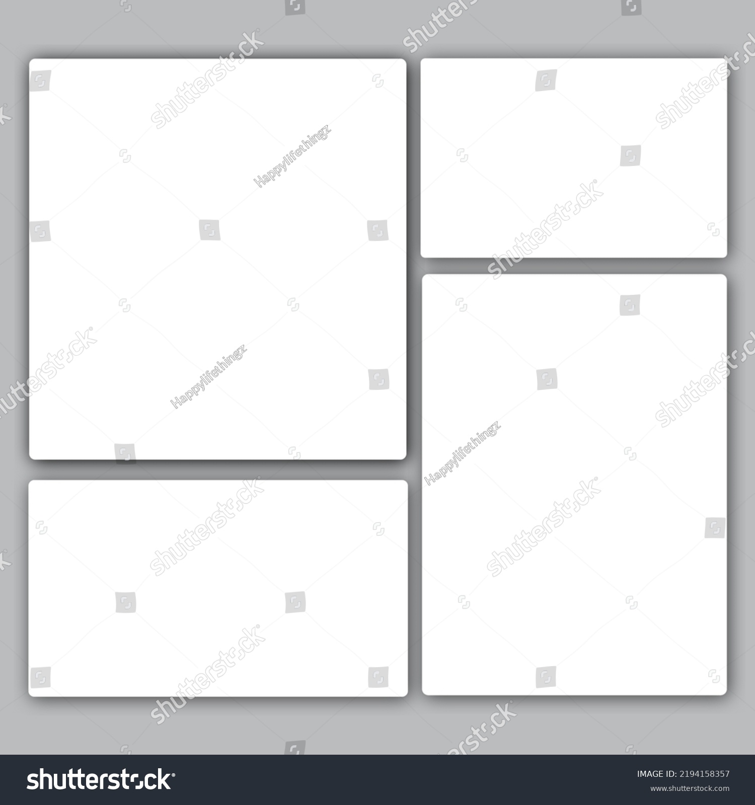 Template Collage Four Frames Photos Drawing Stock Vector (Royalty Free ...