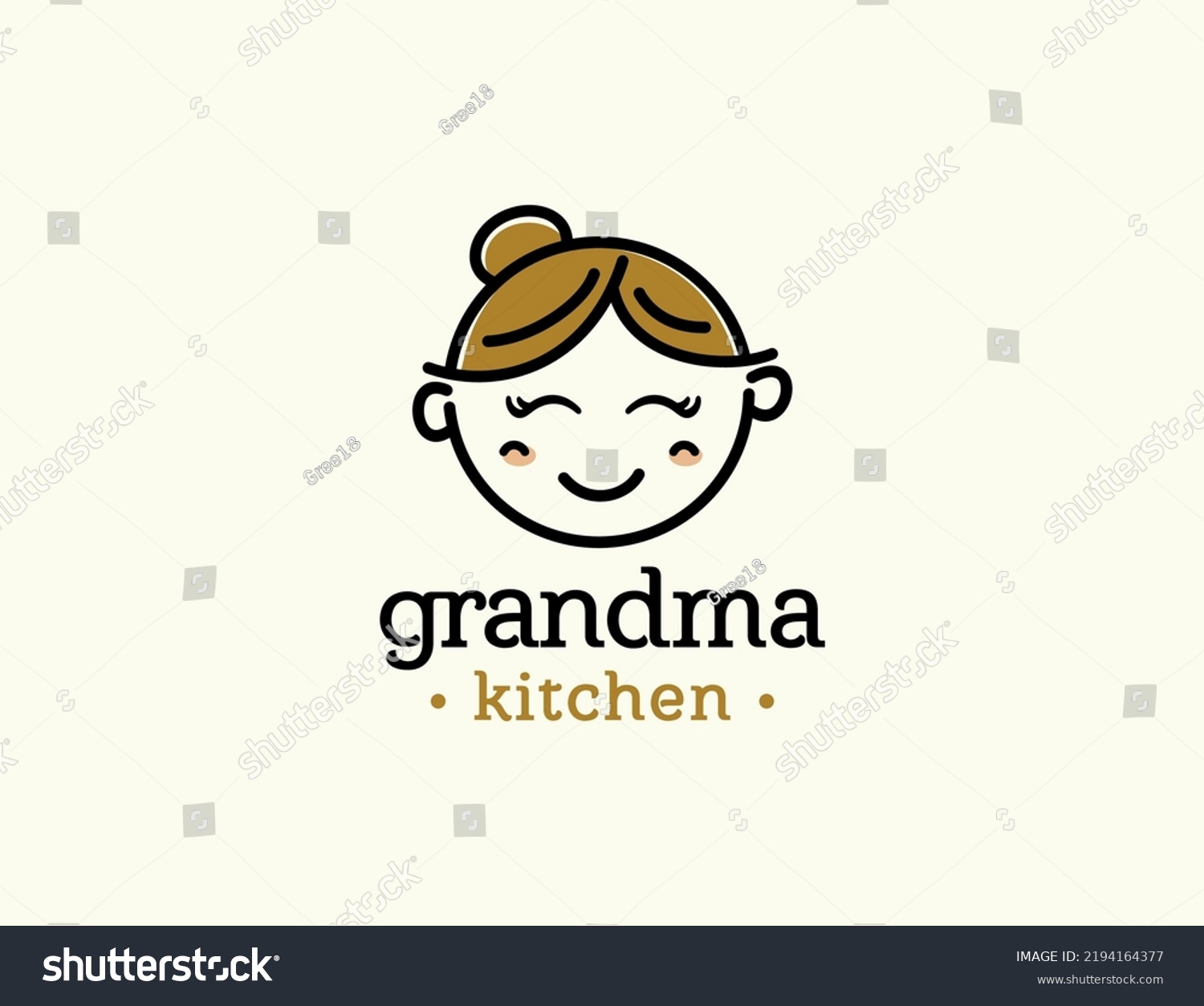 Cute Bakery Logo Grandma Kitchen Stock Vector (Royalty Free) 2194164377 ...