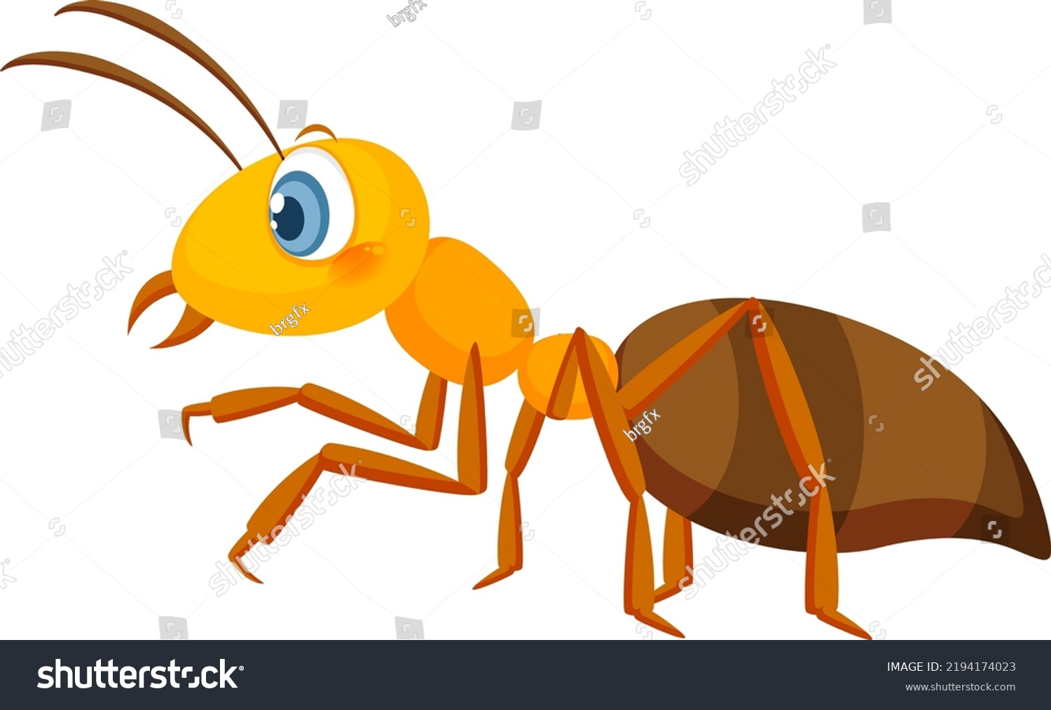 Yellow Ant Isolated On White Background Stock Vector (Royalty Free ...