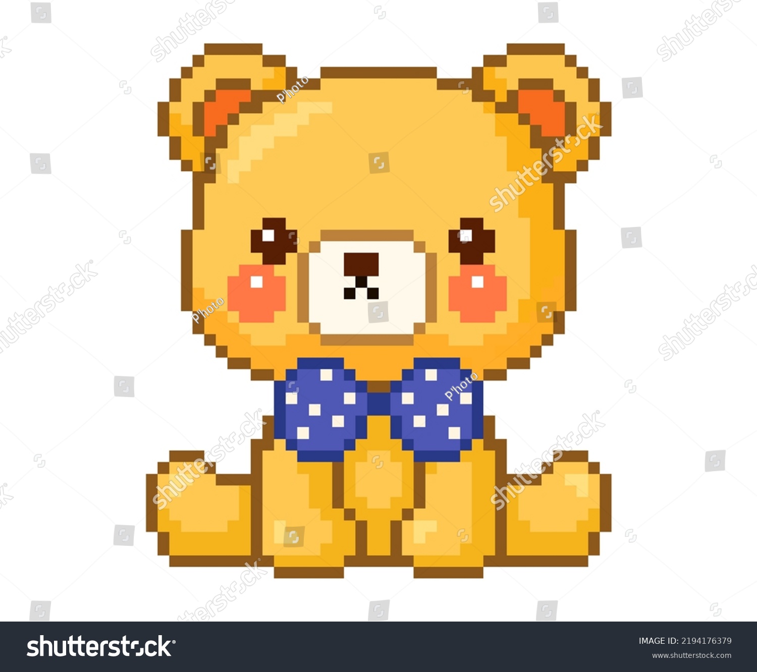 Bear Pixel Art On White Background Stock Vector (Royalty Free ...