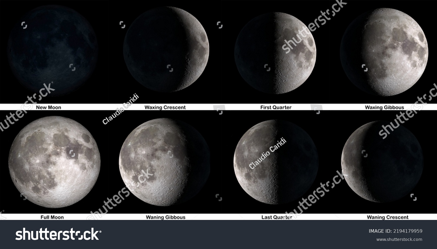 Phases Moon Elements This Image Were Stock Photo 2194179959 | Shutterstock