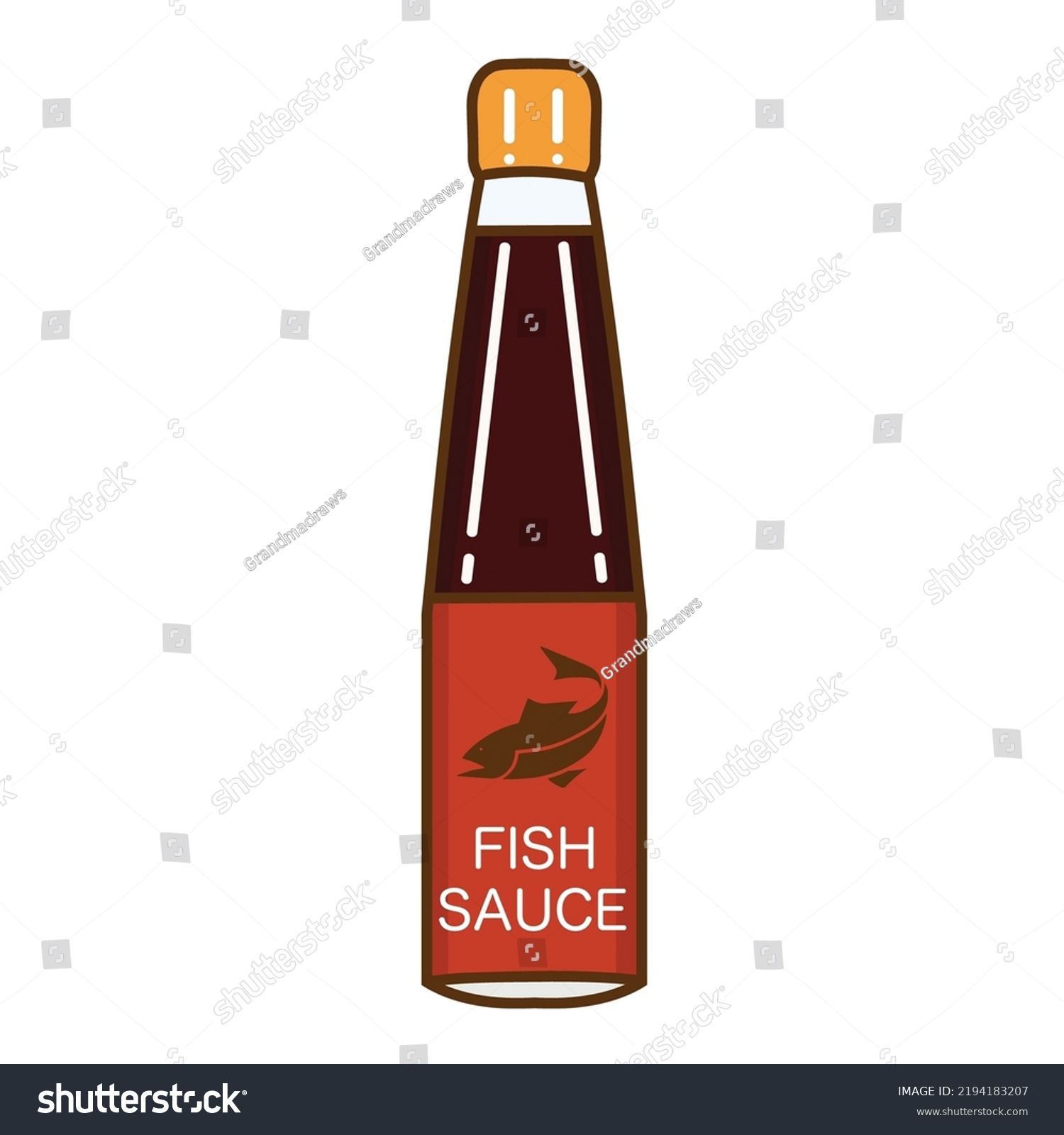 Hand Drawn Vector Illustration Fish Sauce Stock Vector (Royalty Free ...