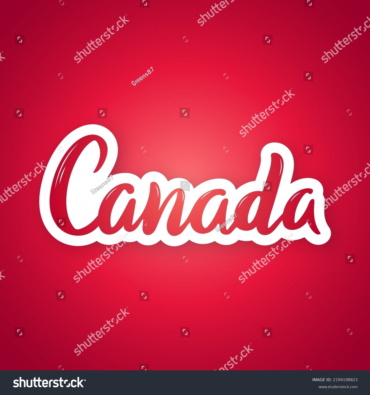 Canada Hand Drawn Lettering Phrase Sticker Stock Vector (Royalty Free ...