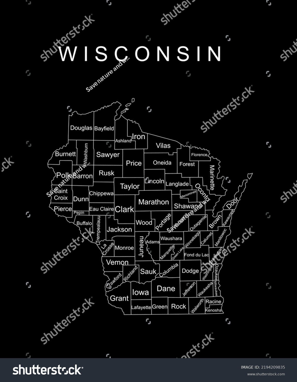 Wisconsin State Vector Map Silhouette Illustration Stock Vector ...