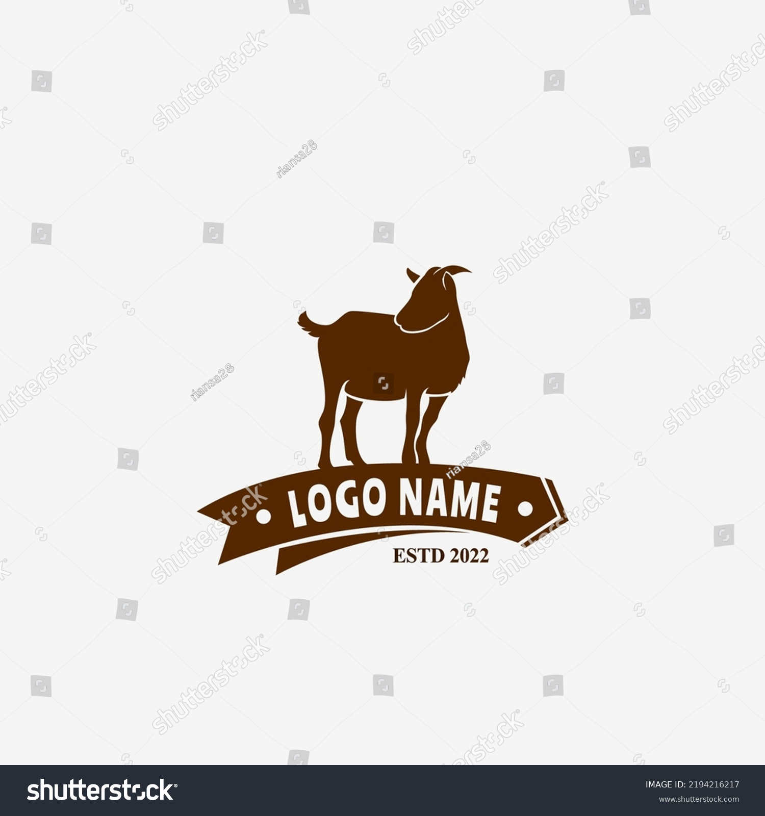 Retro Vintage Goat Farm Logo Design Stock Vector (Royalty Free ...